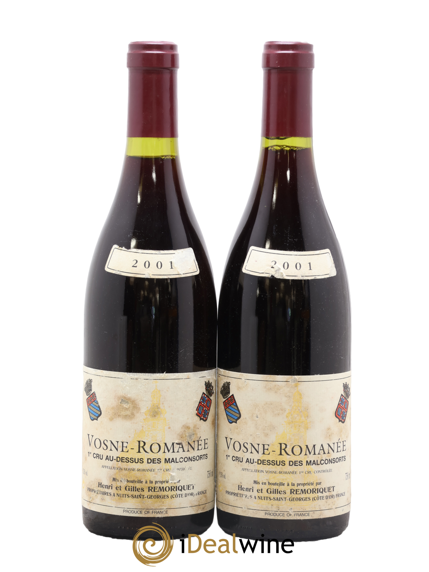 Vosne-Romanée 1er Cru Au Dessus des Malconsorts Gilles Remoriquet 2001 - Lot de 2 bouteilles - 0