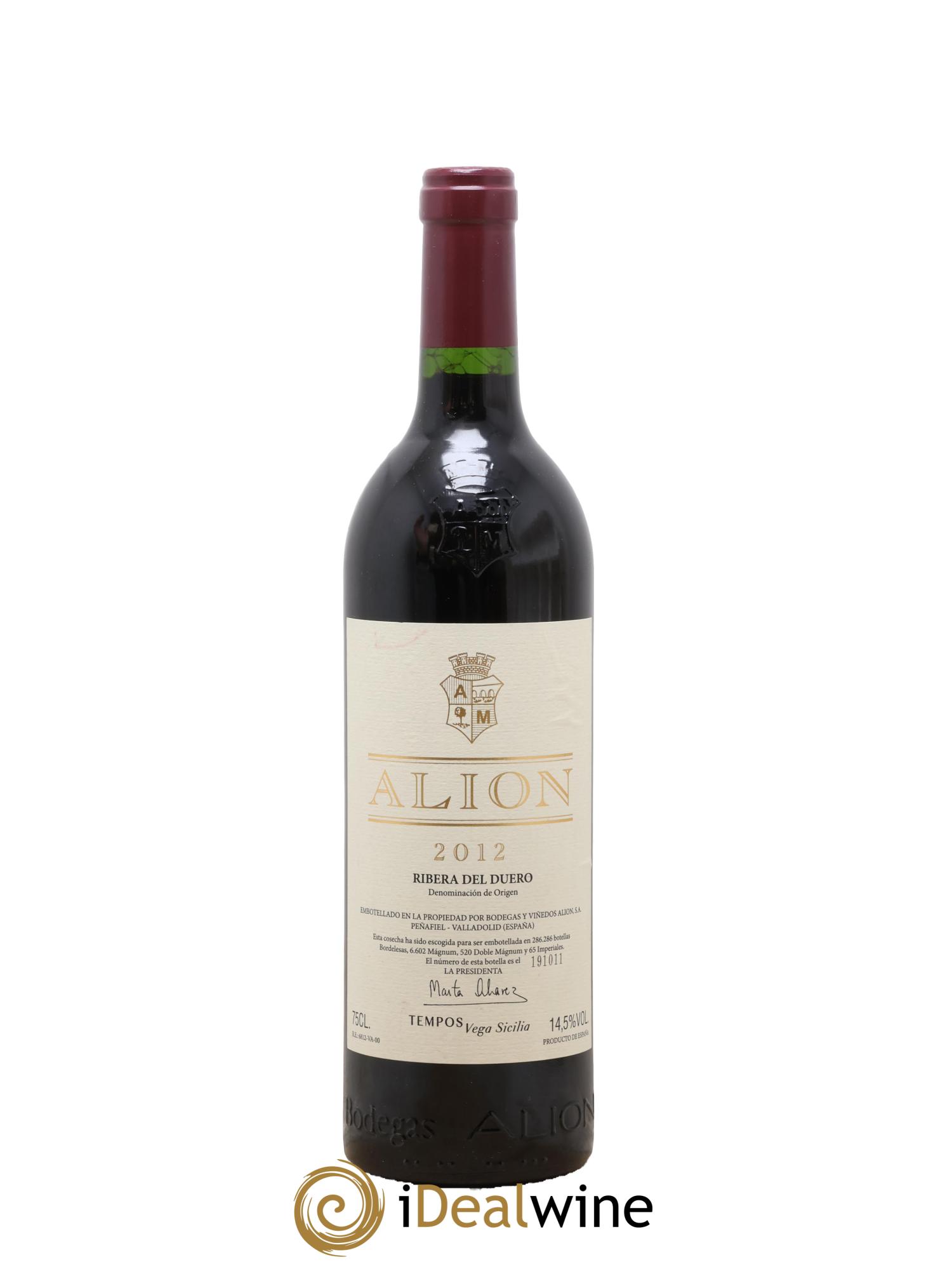 Ribera Del Duero DO Vega Sicilia Alion Famille Alvarez 2012 - Lot de 1 bouteille - 0