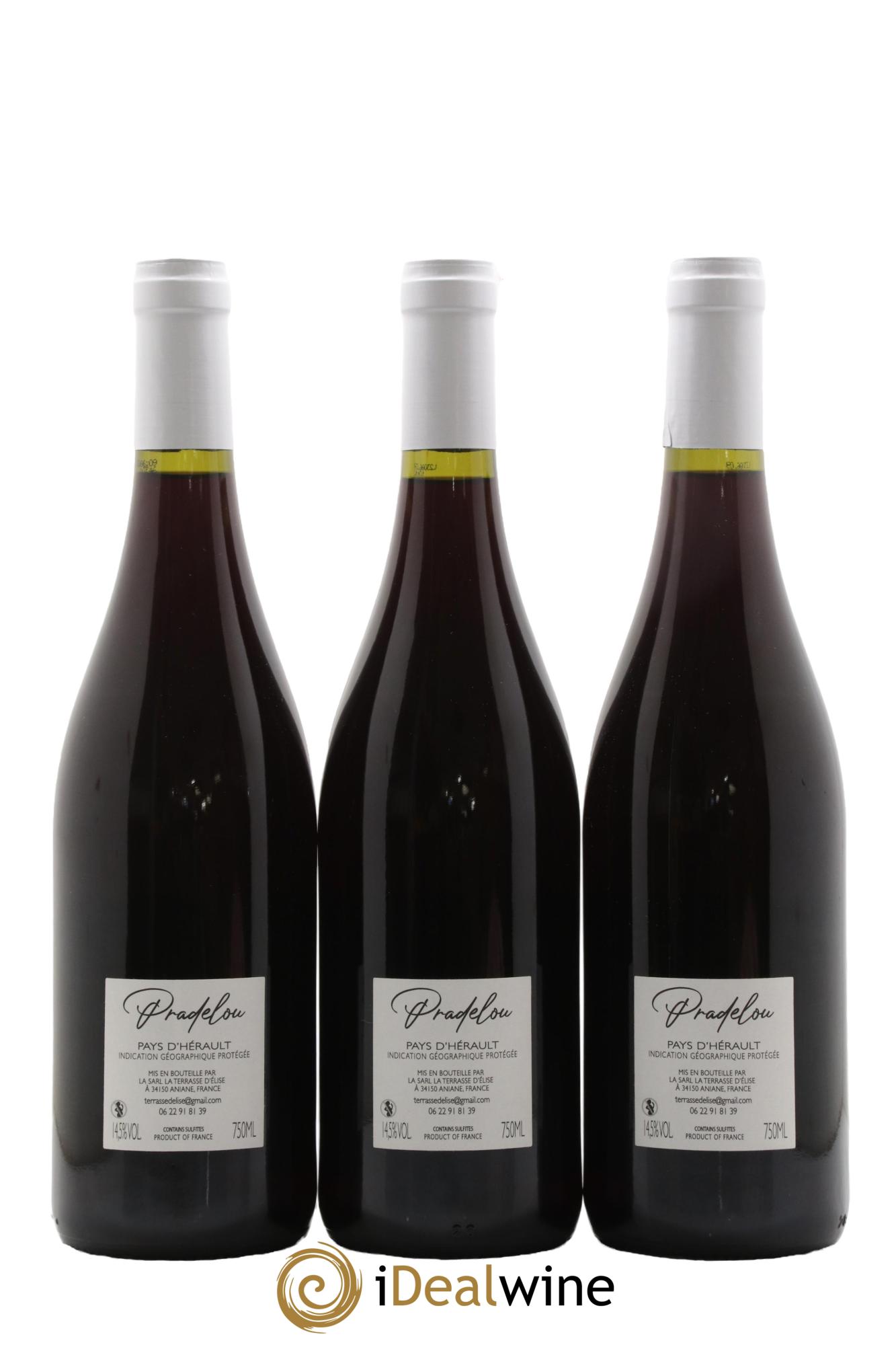 IGP Pays d'Hérault Pradelou Terrasse d'Elise (Domaine de la) 2021 - Posten von 3 Flaschen - 1