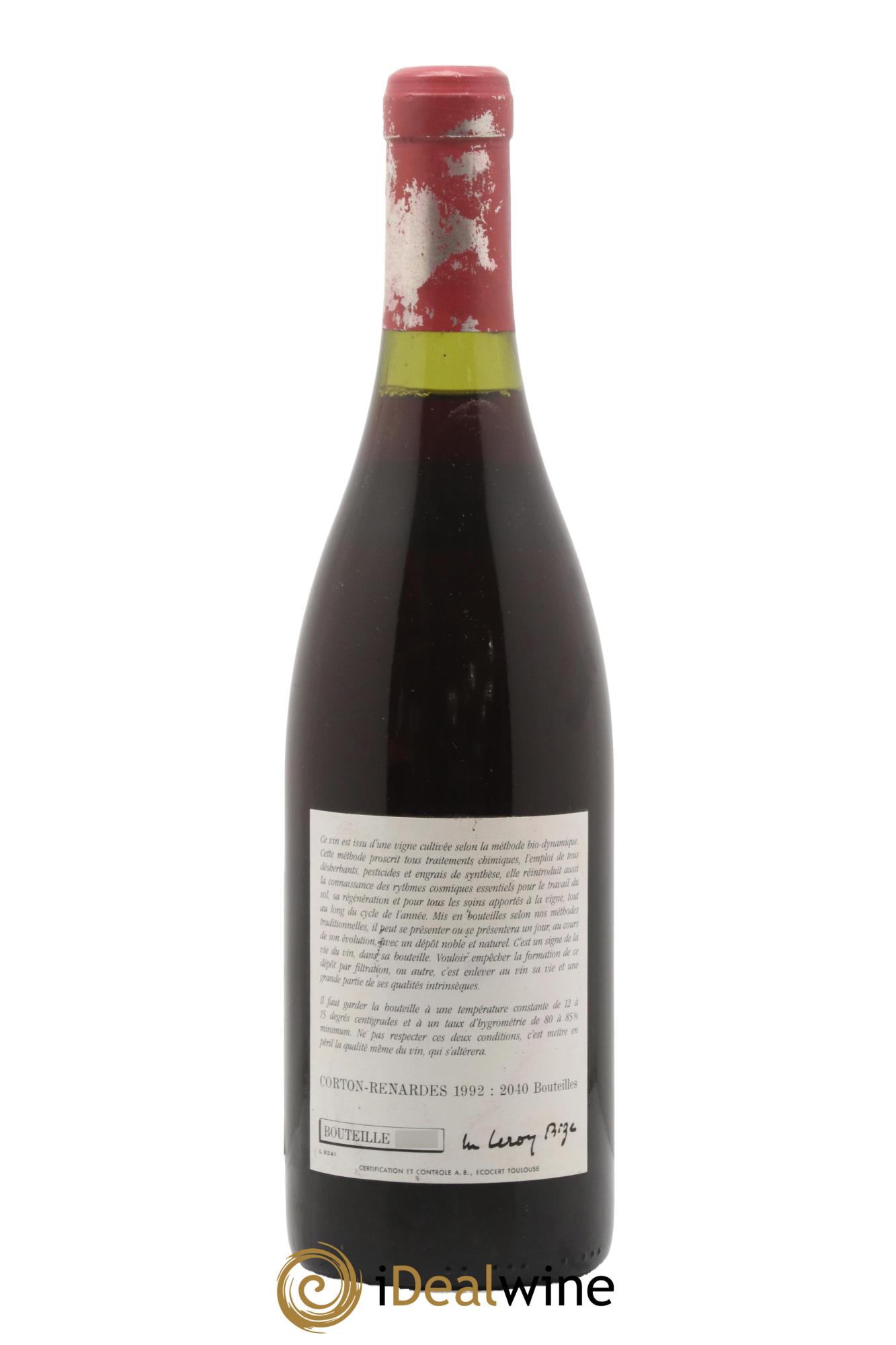 Corton Renardes Grand Cru Leroy SA 1992 - Lotto di 1 bottiglia - 1