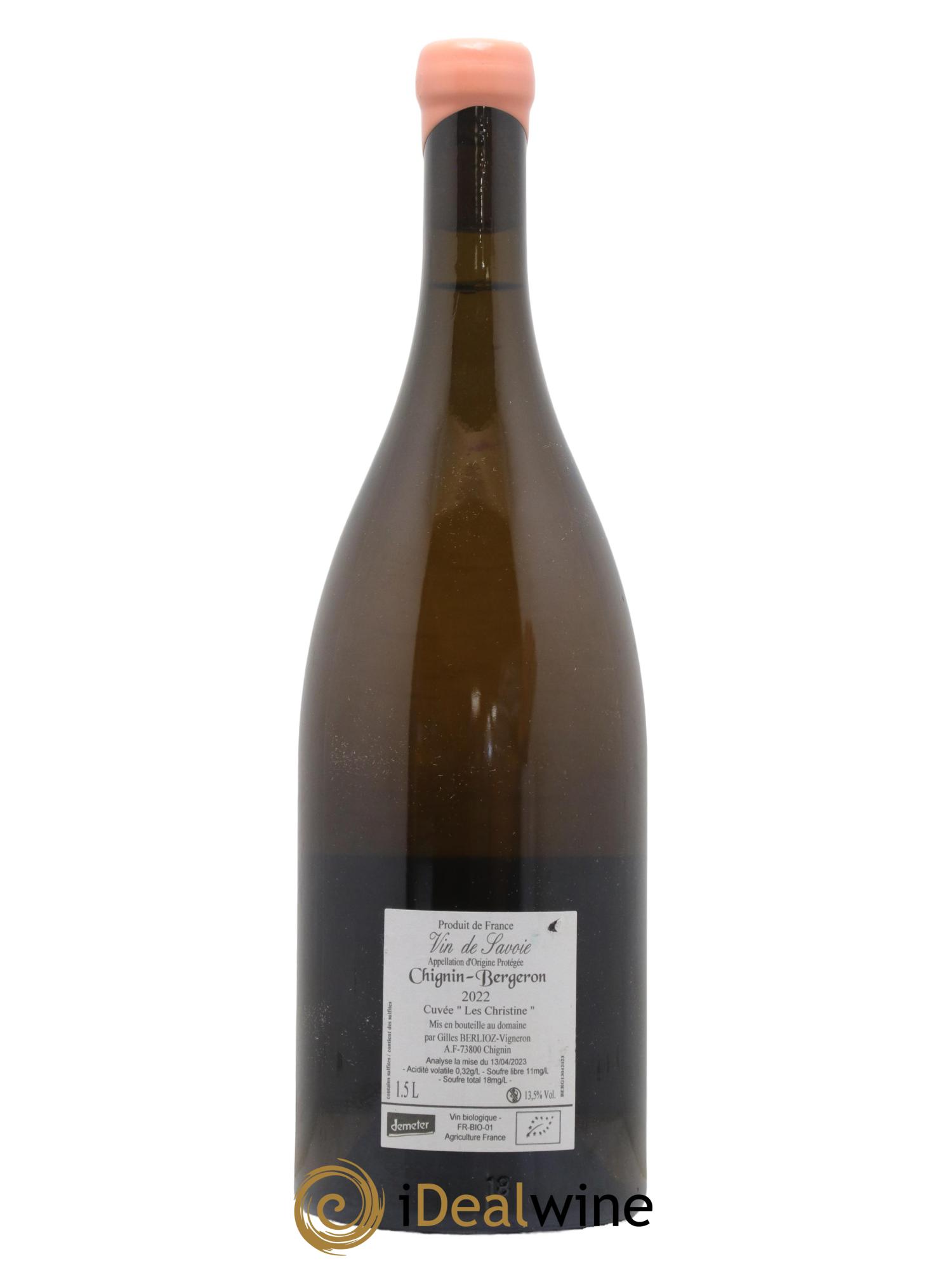 Vin de Savoie Chignin-Bergeron Les Christine Gilles Berlioz 2022 - Lot de 1 magnum - 1