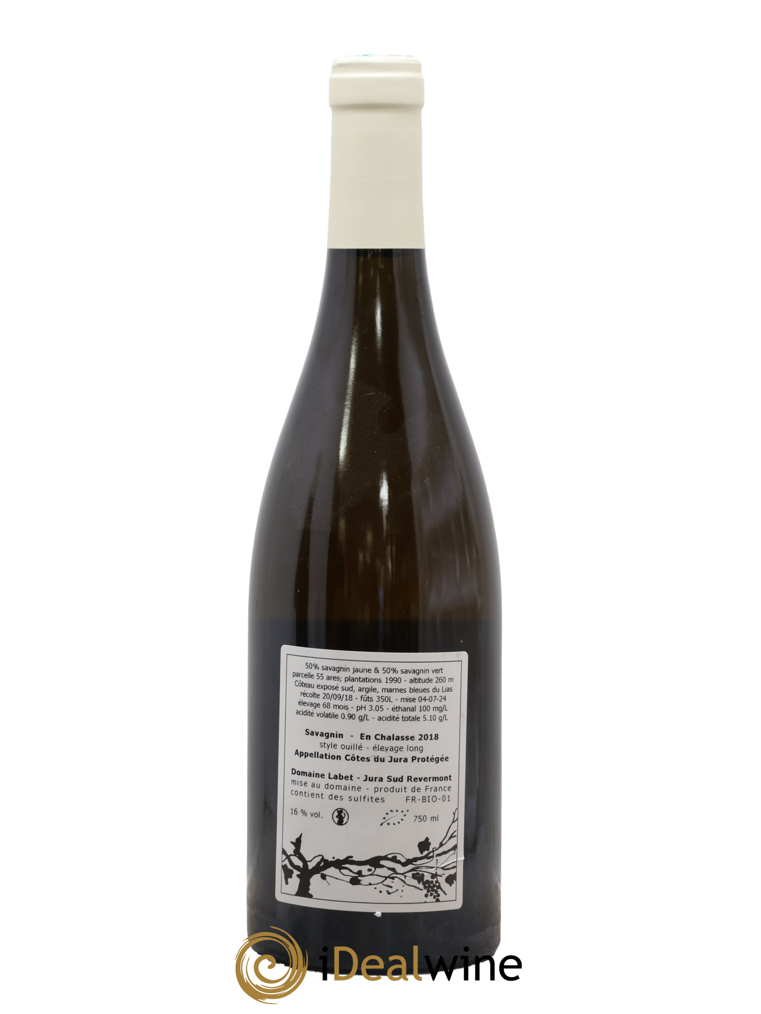 Côtes du Jura Savagnin en Chalasse Elevage Long Romain - Julien - Charline Labet 2018 - Lotto di 1 bottiglia - 1