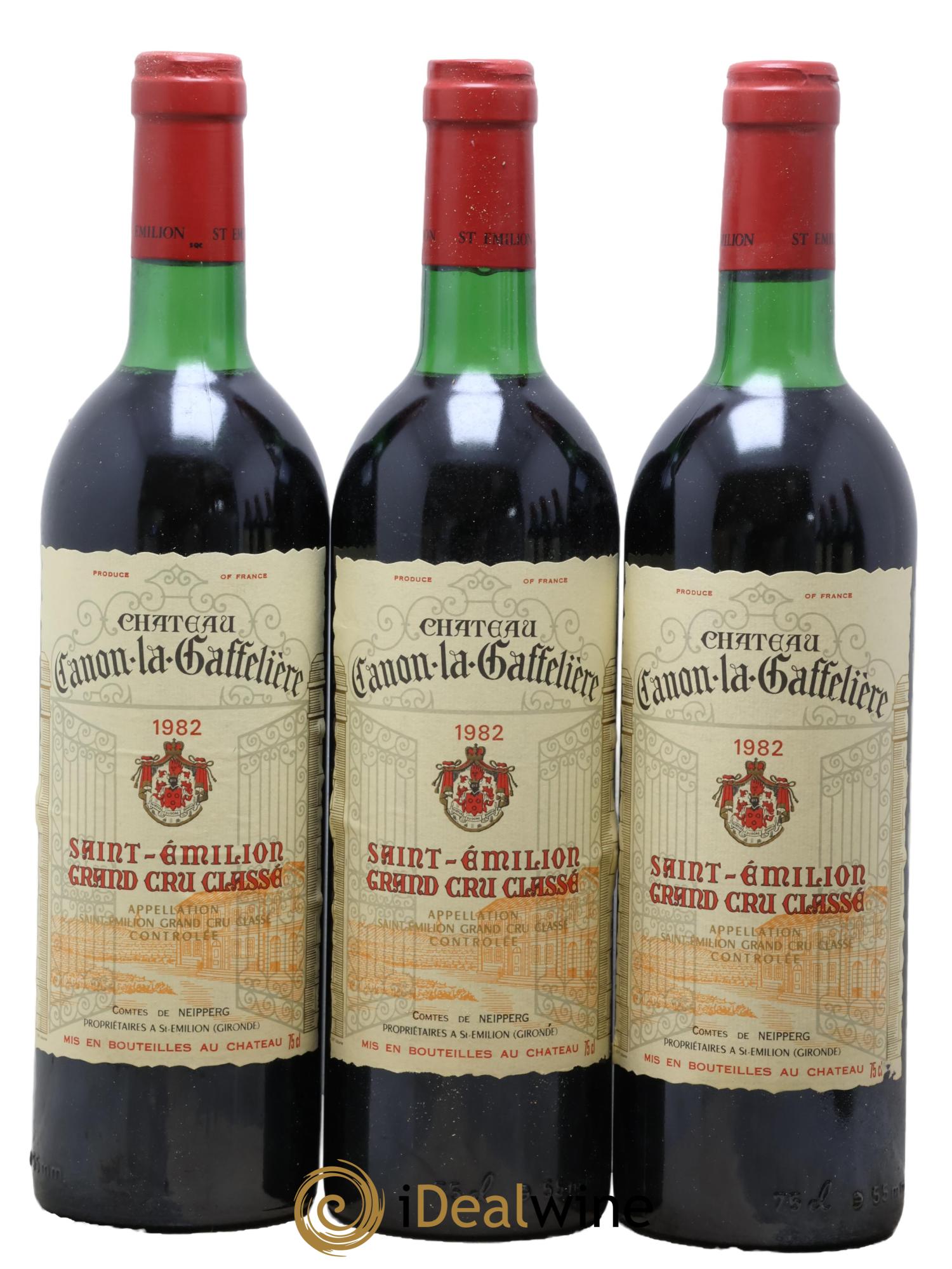 Château Canon la Gaffelière 1er Grand Cru Classé B 1982 - Lot de 3 bouteilles - 0