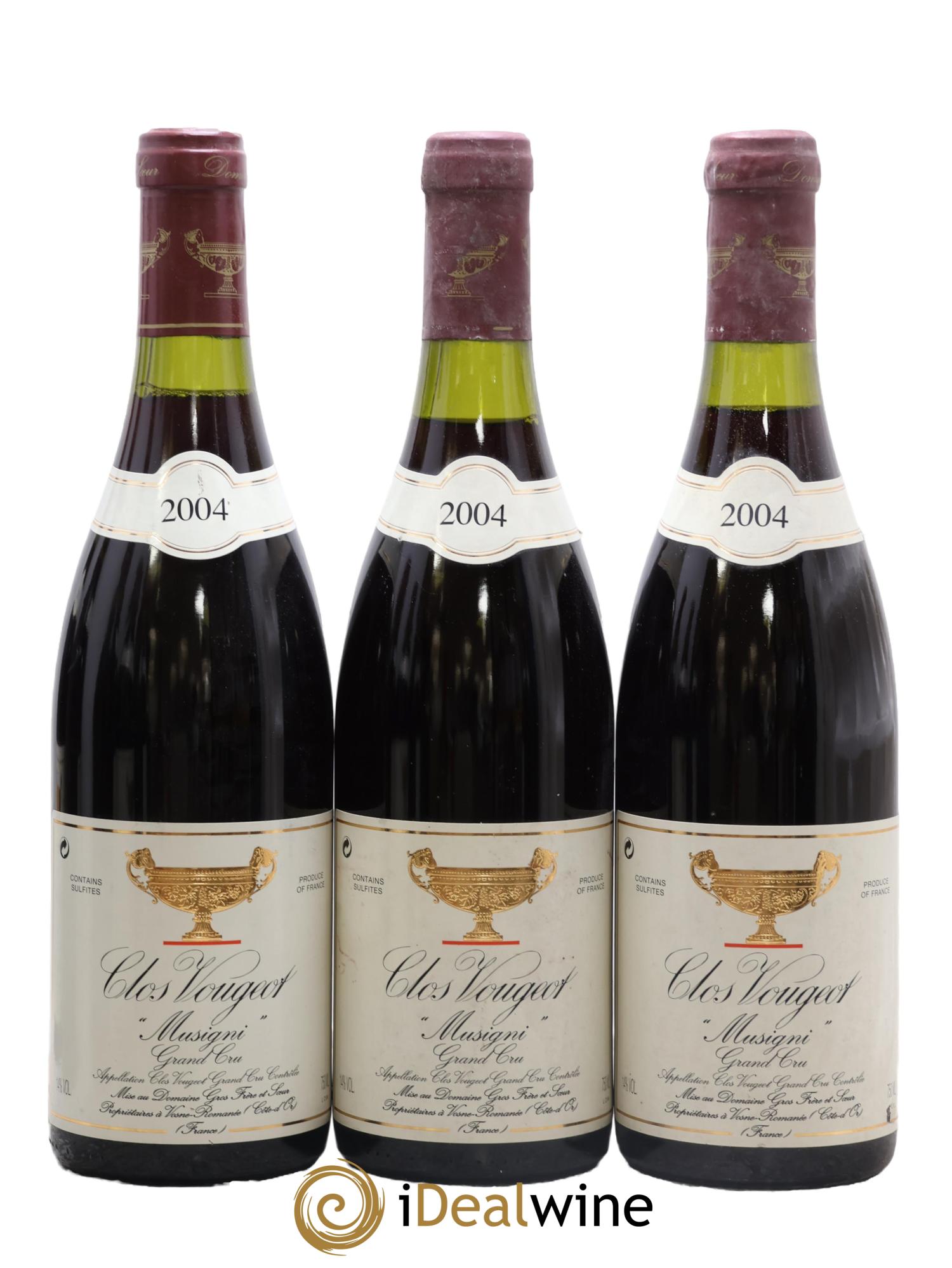 Clos de Vougeot Grand Cru Musigni Gros Frère & Soeur 2004 - Lot de 3 bouteilles - 0
