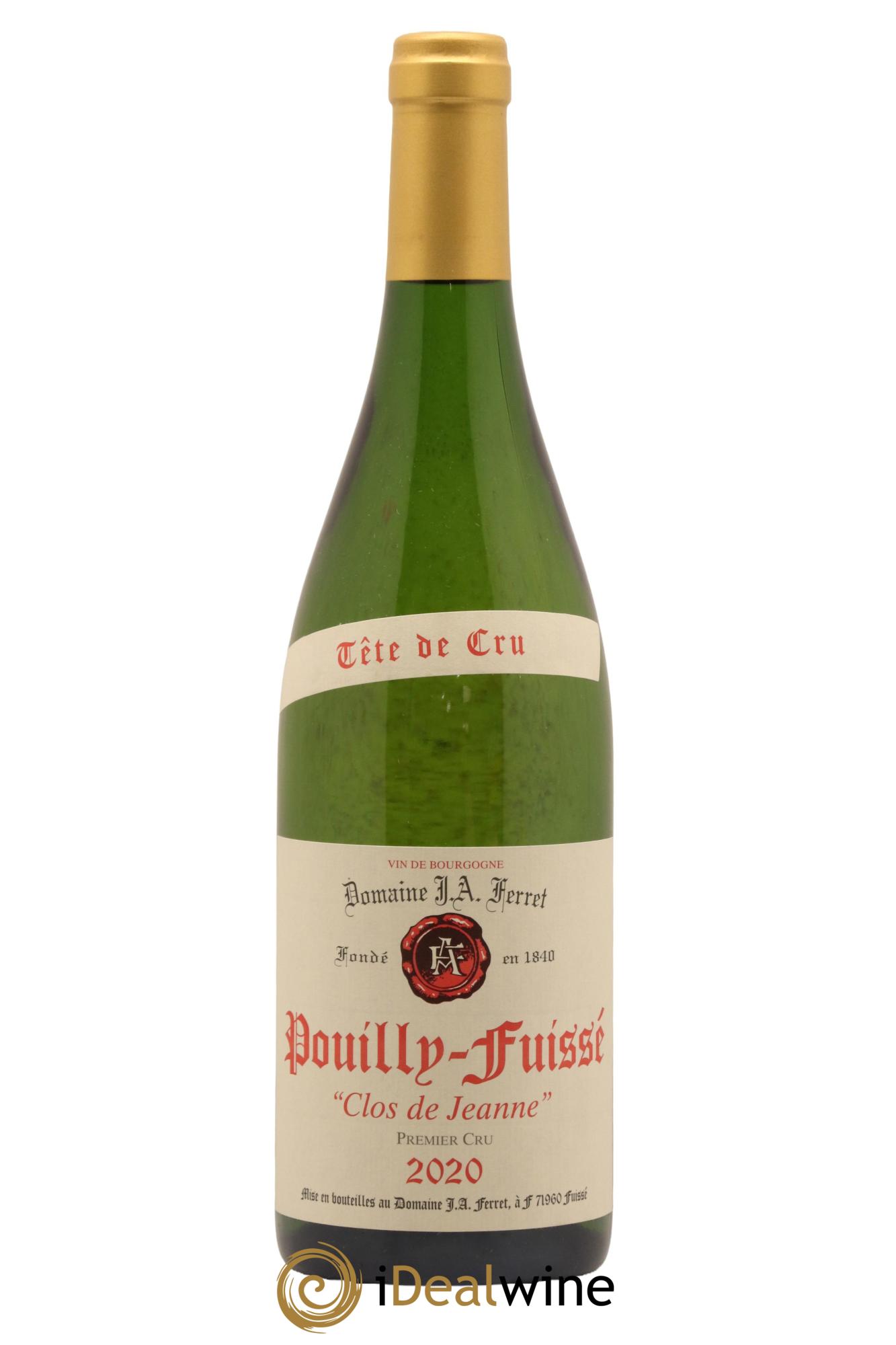 Pouilly-Fuissé 1er cru Tete de cru Clos de Jeanne Domaine Ferret 2020 - Lot de 1 bouteille - 0