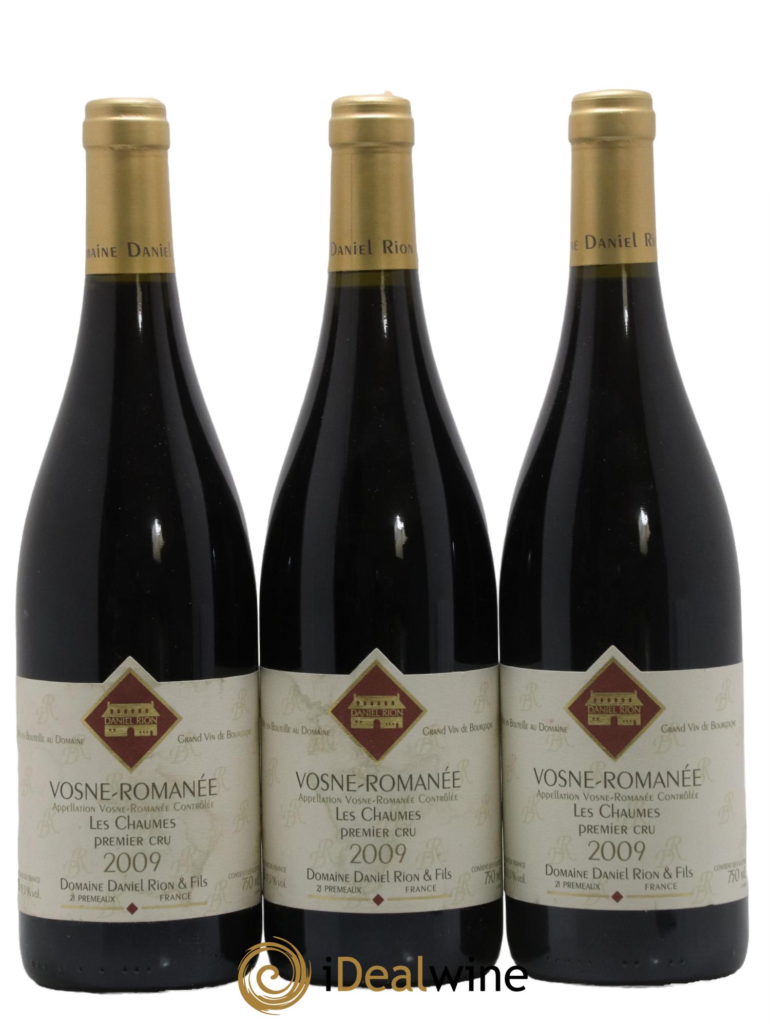 Vosne-Romanée 1er Cru Les Chaumes Domaine Daniel Rion & Fils 2009 - Lot de 3 bouteilles - 0