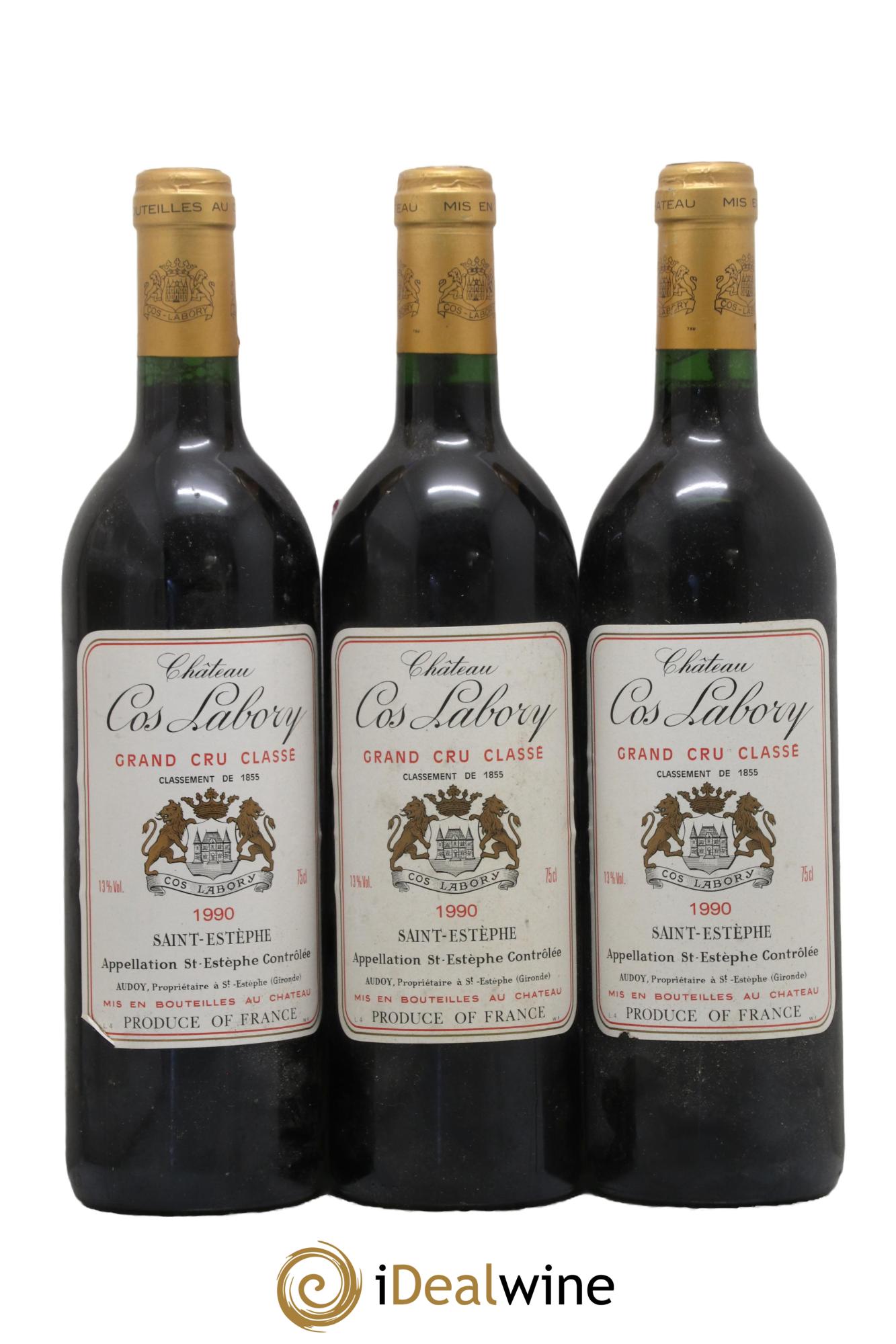 Château Cos Labory 5ème Grand Cru Classé 1990 - Lot of 3 bottles - 0