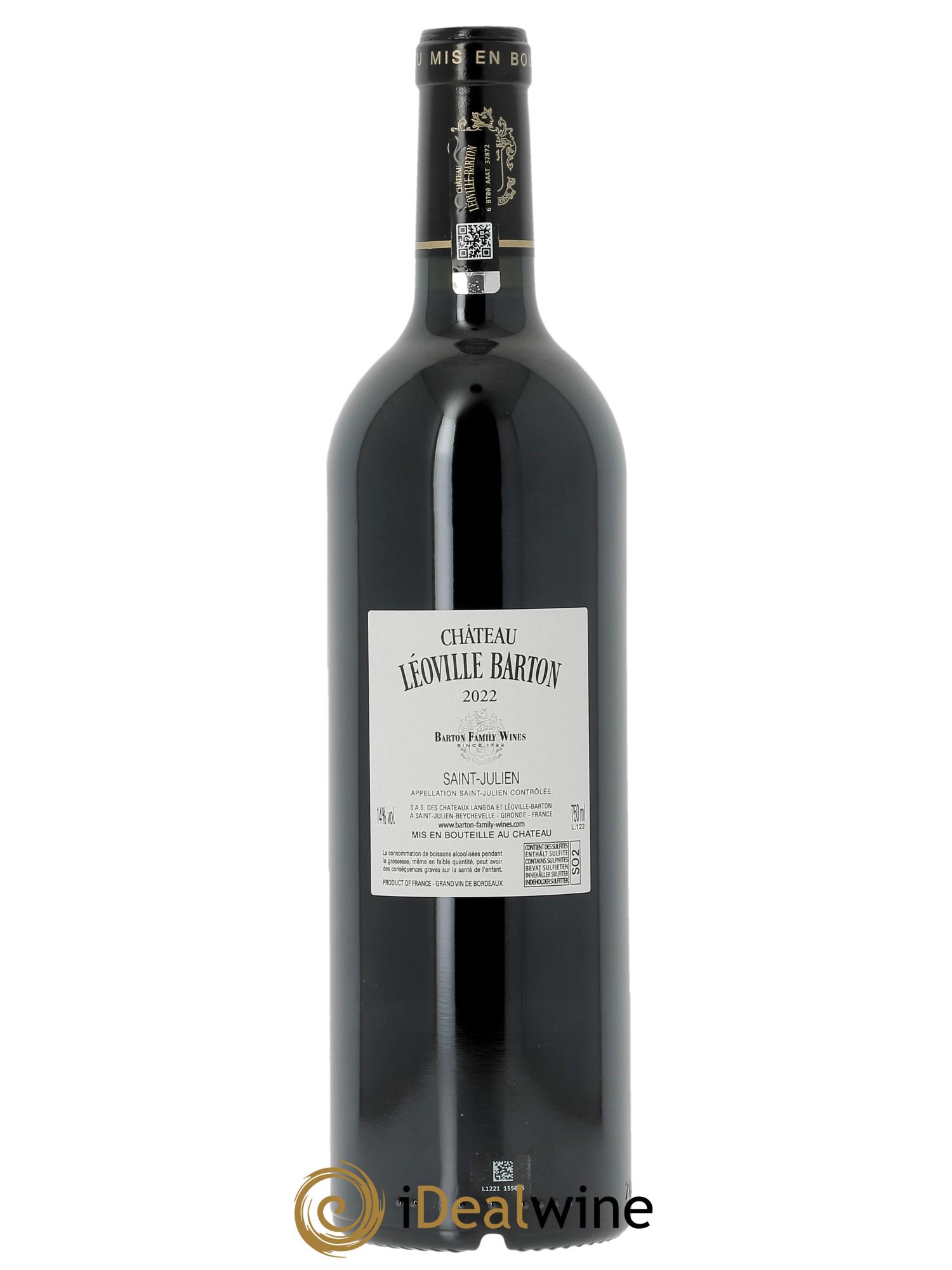 Château Léoville Barton 2ème Grand Cru Classé (Cassetta in legno a partire da 6 bt) 2022 - Lotto di 1 bottiglia - 1