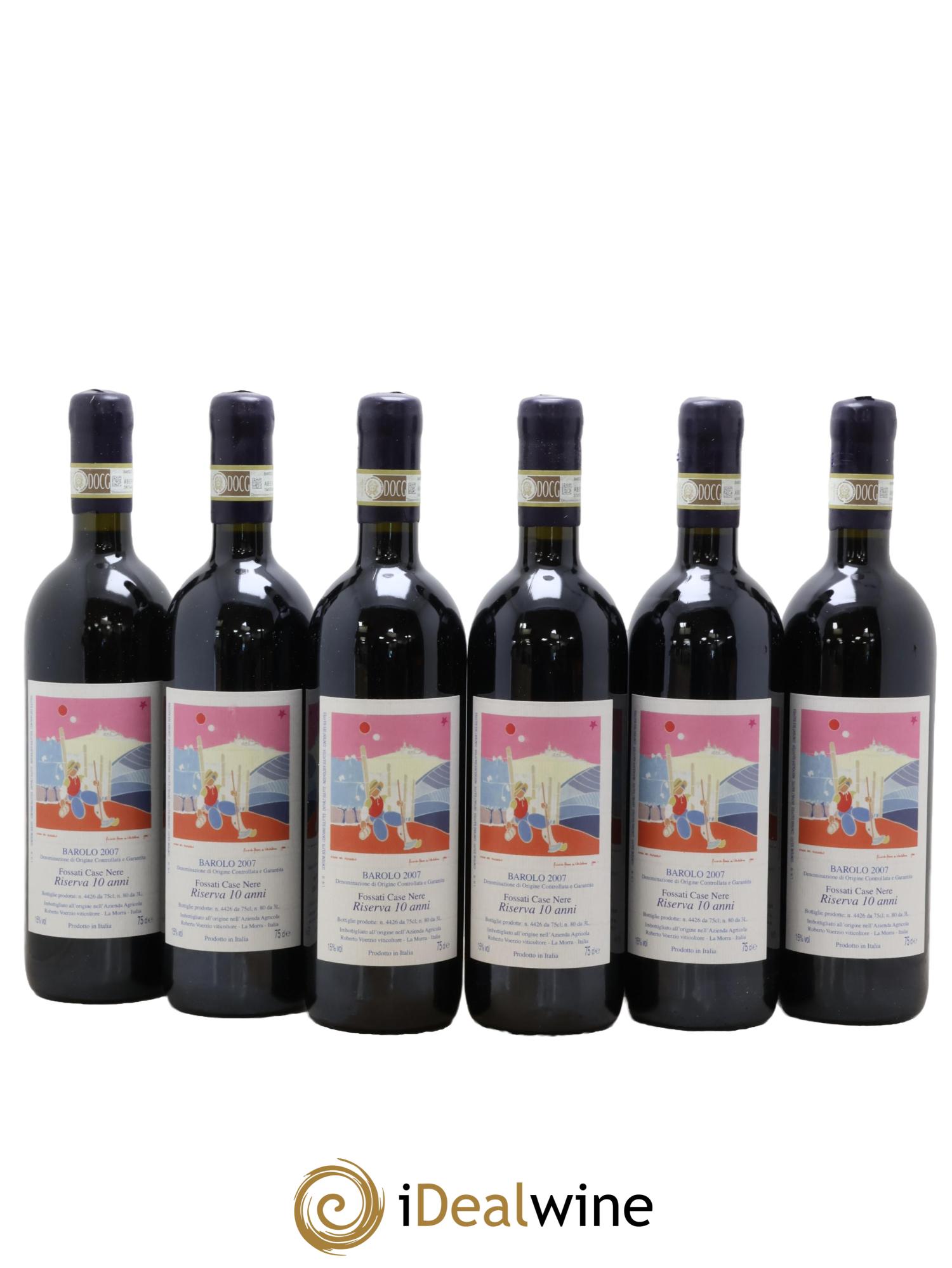 Barolo DOCG Riserva 10 anni Fossati Case Nere Roberto Voerzio 2007 - Lot de 6 bouteilles - 0