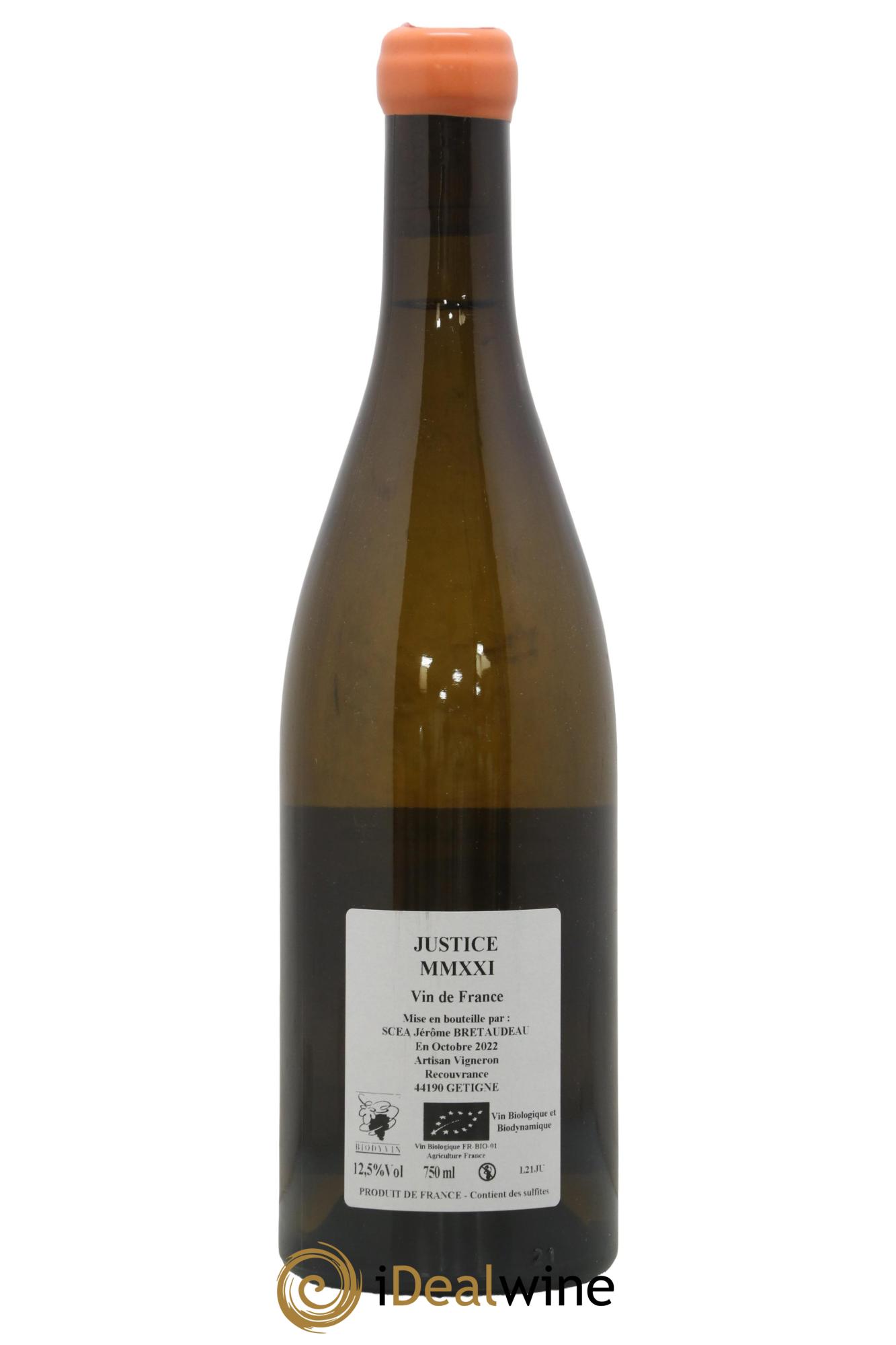 Vin de France La Justice Jérôme Bretaudeau - Domaine de Bellevue 2021 - Lot de 1 bouteille - 1