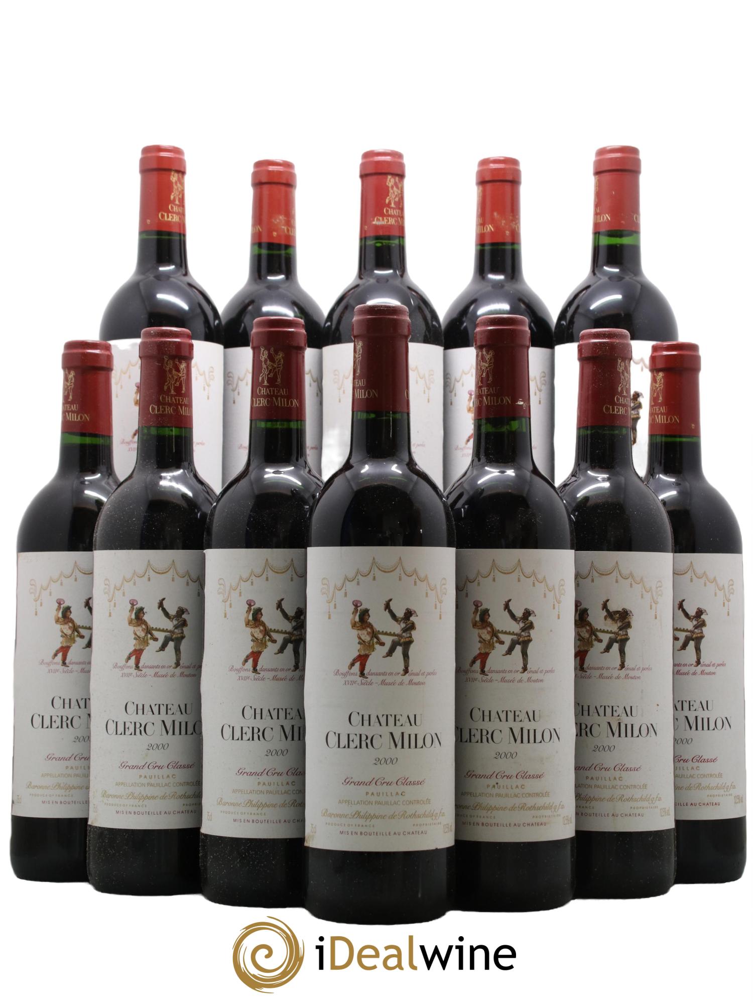 Château Clerc Milon 5ème Grand Cru Classé 2000 - Lot de 12 bouteilles - 0