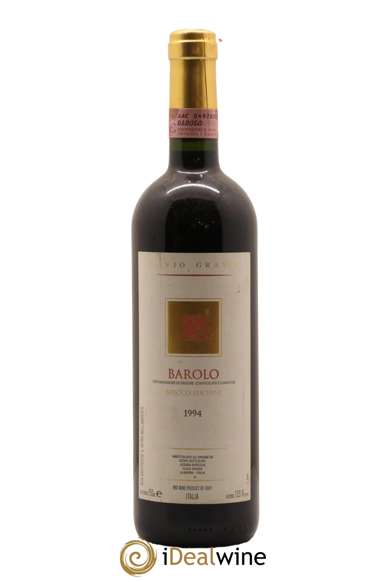 Barolo Bricco Lucciani Silvio Grasso 1994 - Lot de 1 bouteille - 0