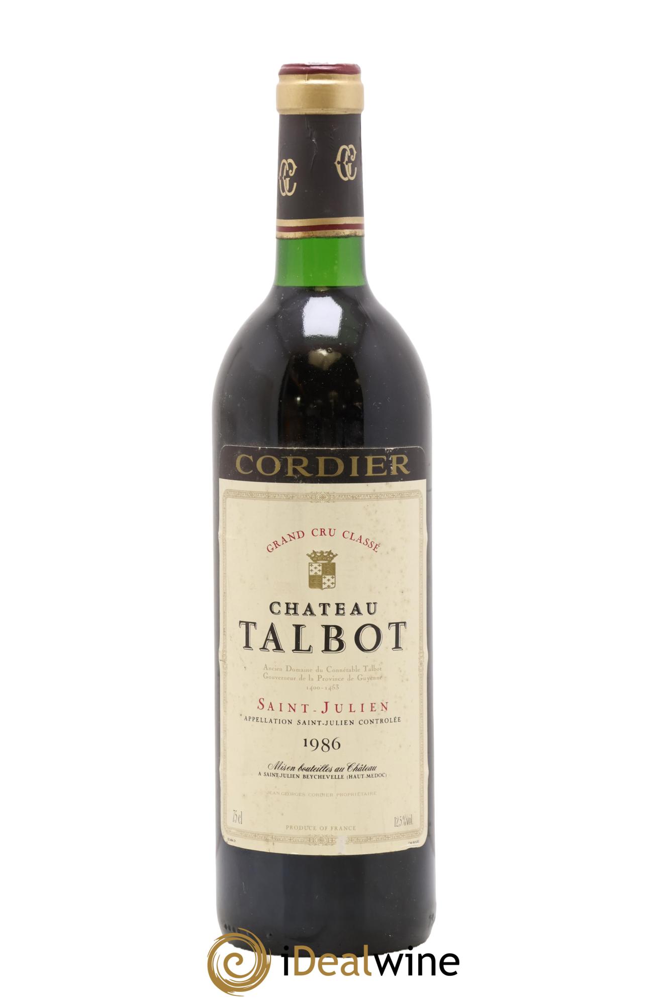 Château Talbot 4ème Grand Cru Classé 1986 - Lot of 1 bottle - 0