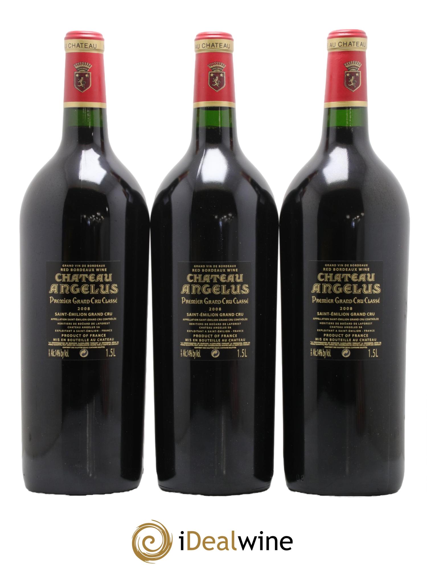 Château Angélus 1er Grand Cru Classé A 2008 - Lot de 3 magnums - 1