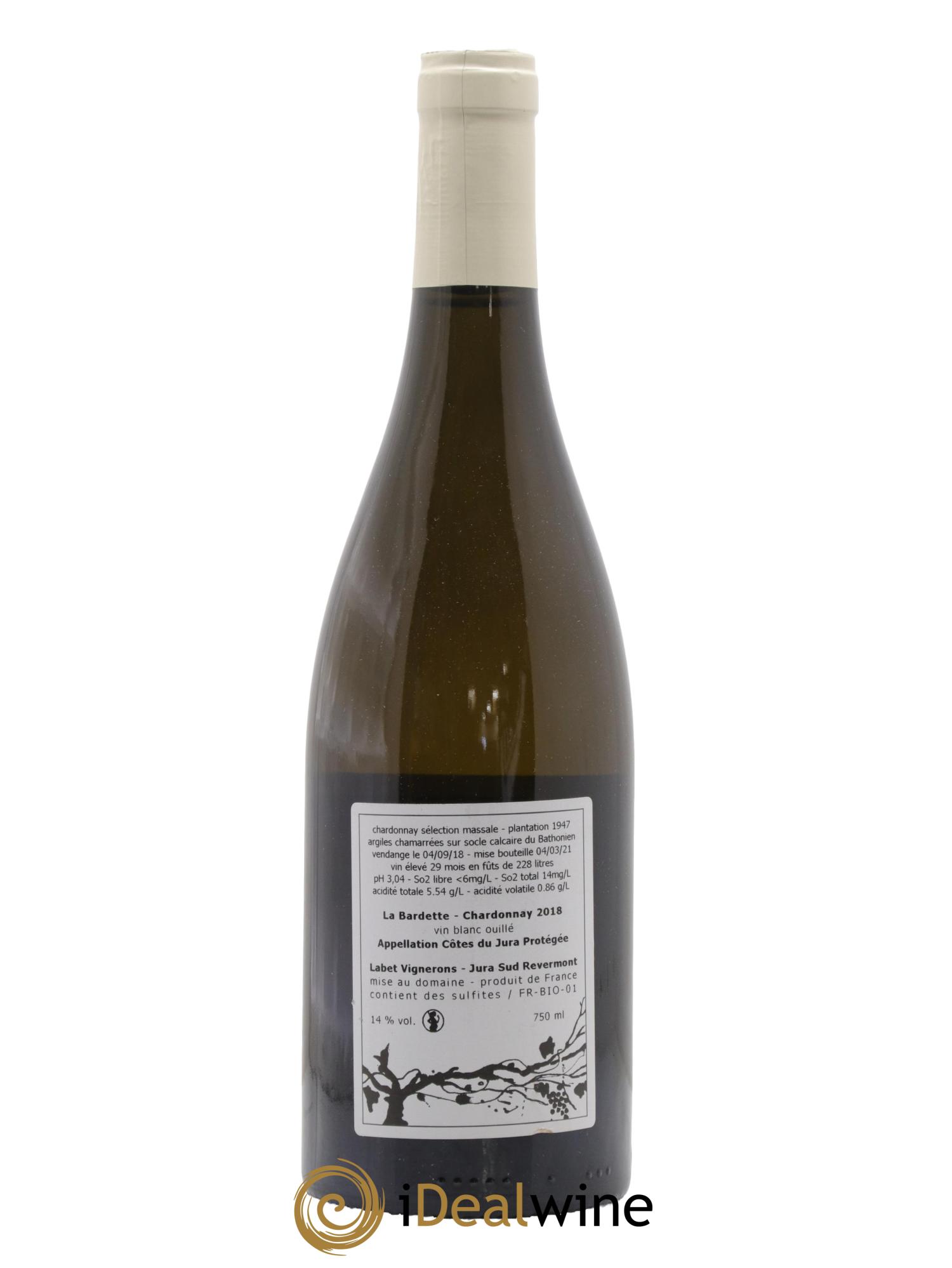 Côtes du Jura Chardonnay La Bardette Romain - Julien  - Charline Labet 2018 - Lot of 1 bottle - 1