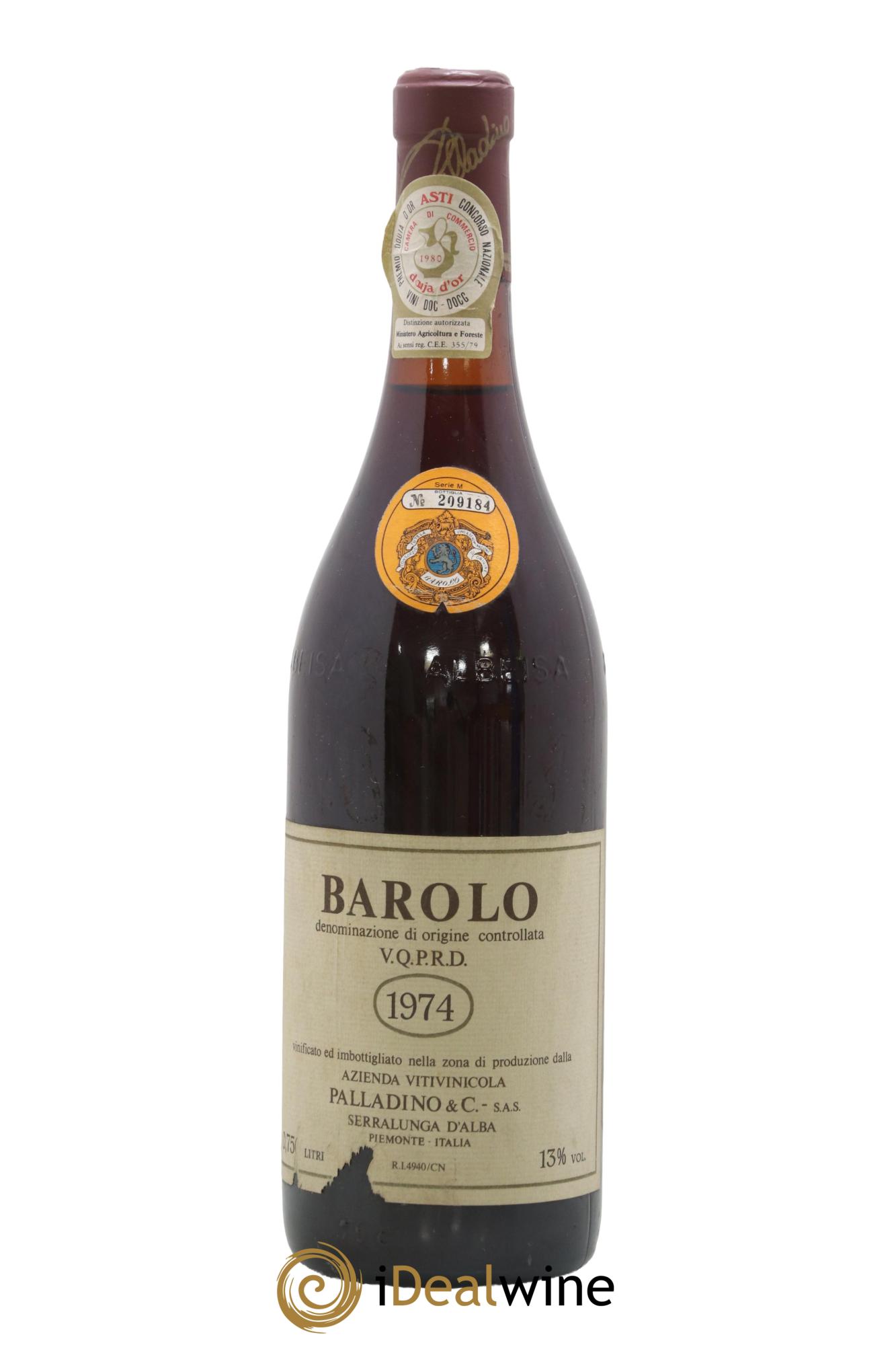 Barolo Palladino 1974 - Lot de 1 bouteille - 0