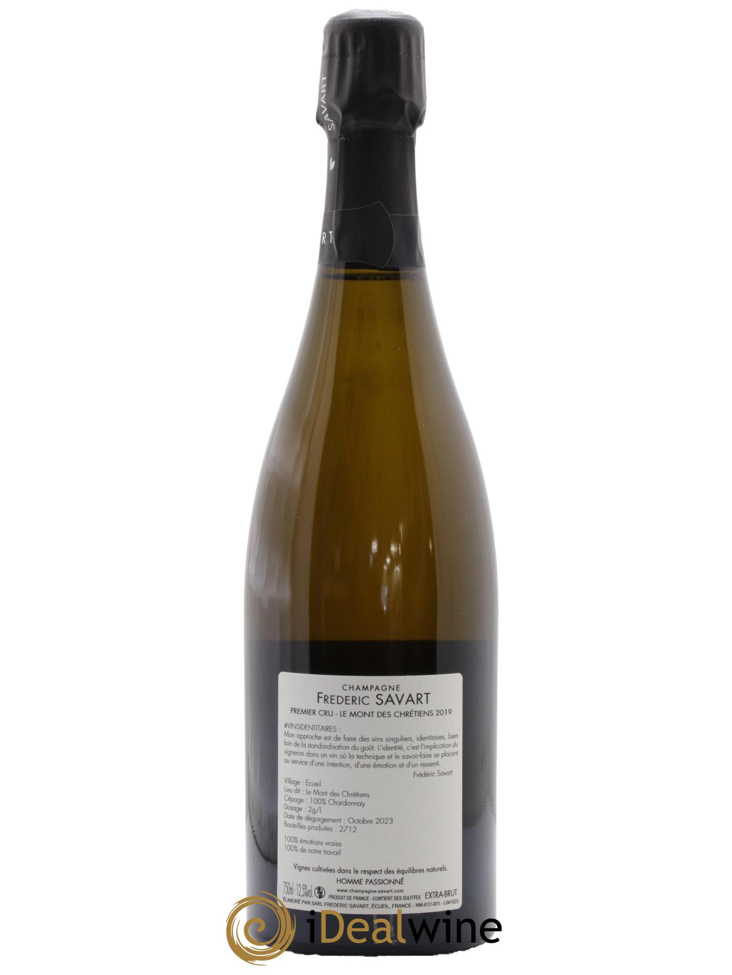 Le Mont des Chrétiens 1er Cru Extra-Brut Savart 2019 - Lot of 1 bottle - 1