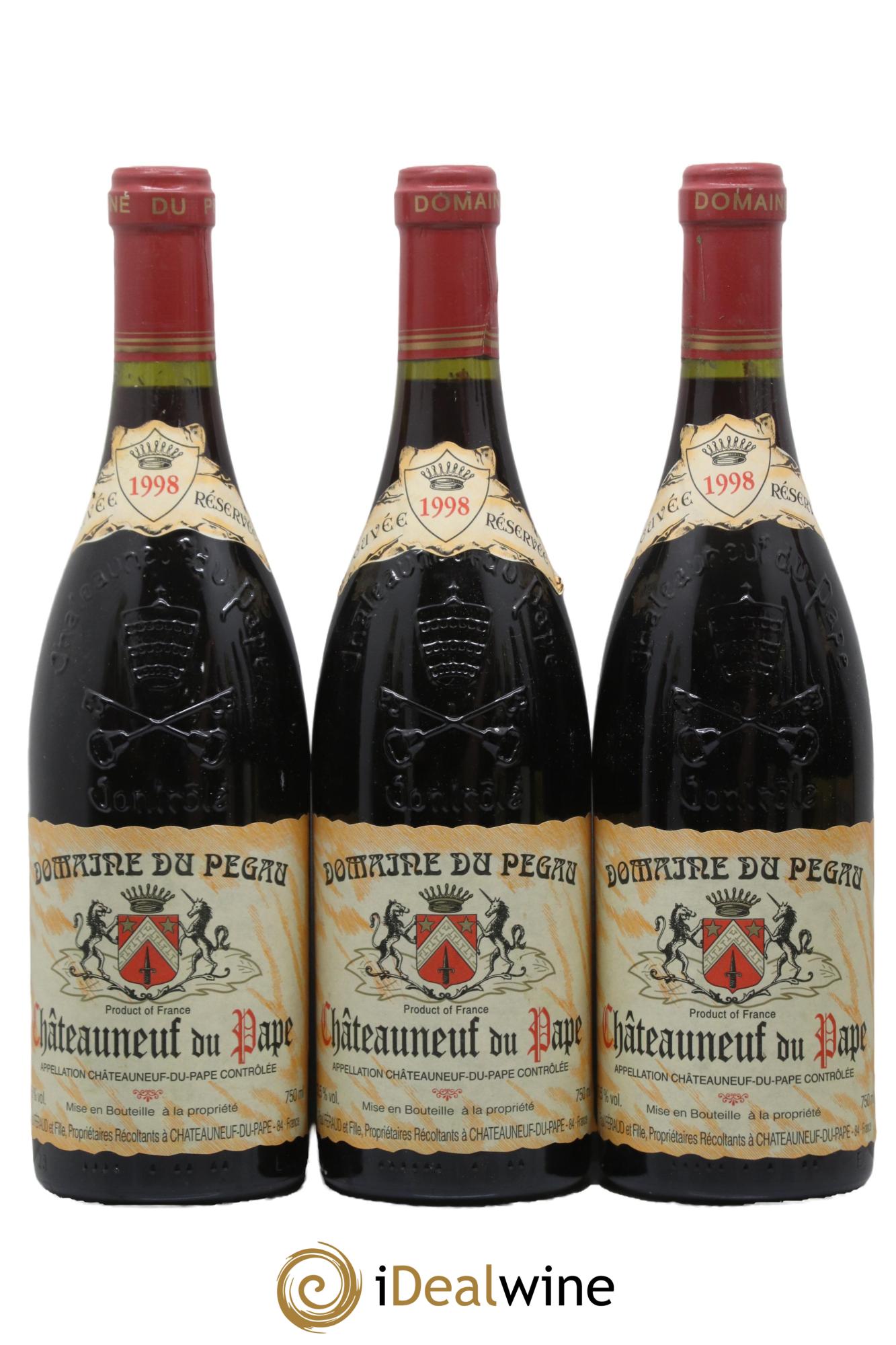 Châteauneuf-du-Pape Domaine du Pégau Cuvée Réservée Paul et Laurence Féraud 1998 - Lot of 3 bottles - 0
