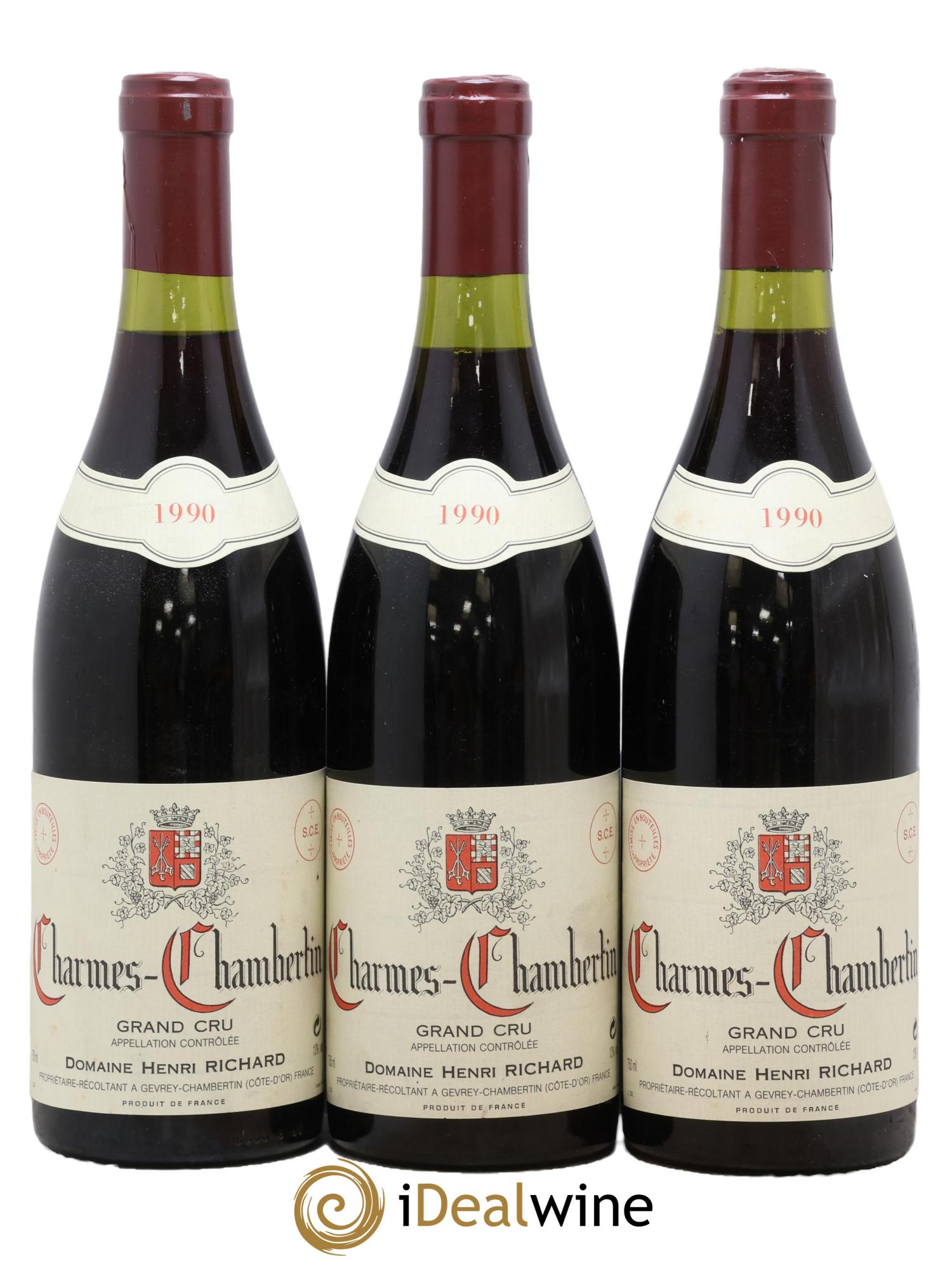 Charmes-Chambertin Grand Cru Henri Richard 1990 - Posten von 3 Flaschen - 0