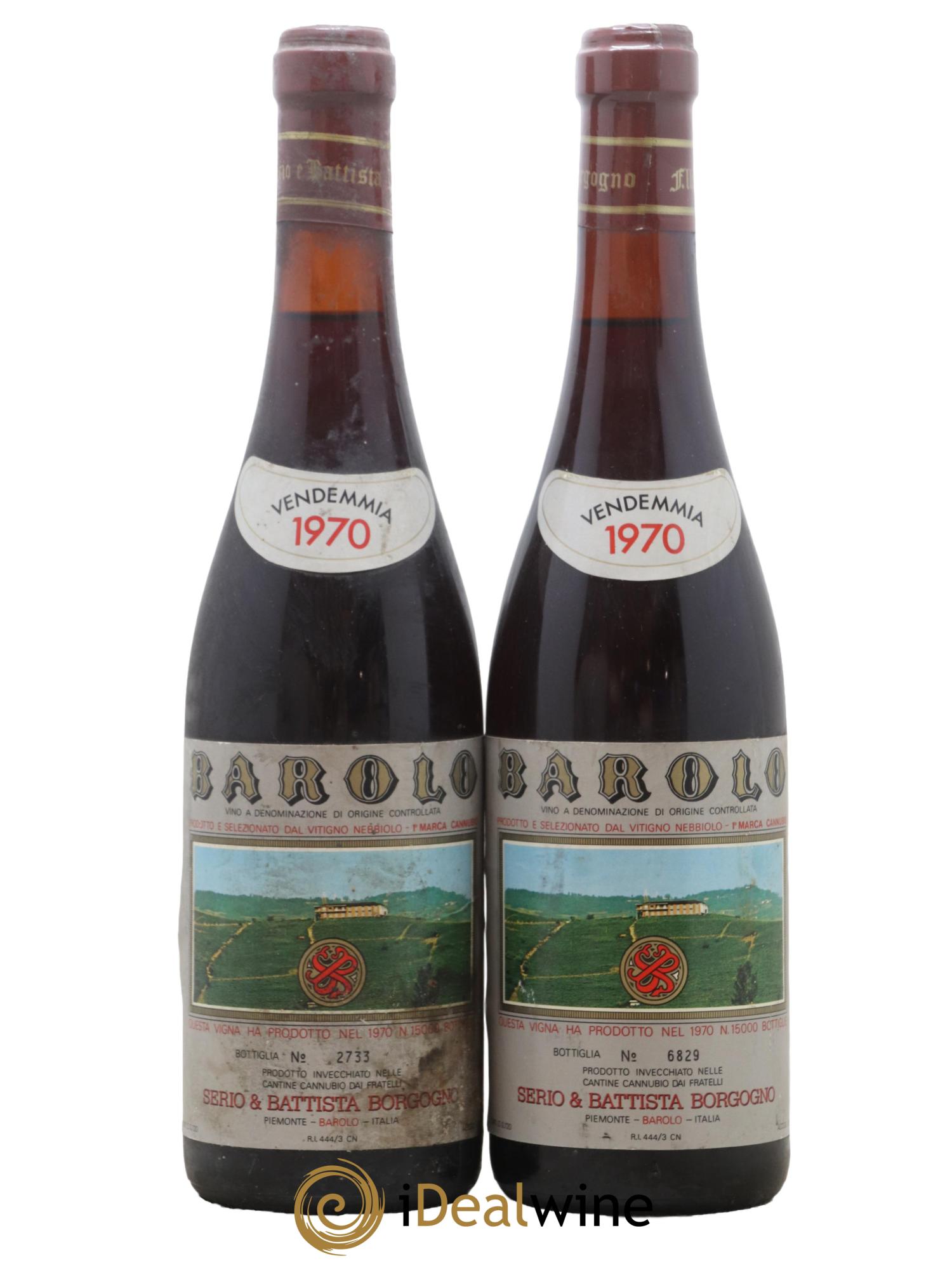 Barolo DOCG Cannubi Serio e Battista Borgogno 1970 - Lot of 2 bottles - 0