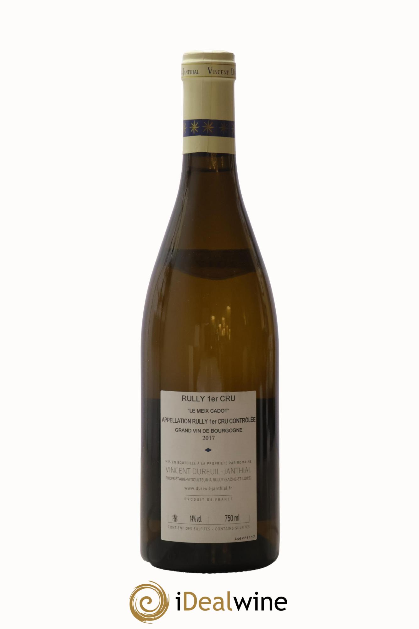 Rully 1er Cru Le Meix Cadot Vieilles Vignes Vincent Dureuil-Janthial 2017 - Lot de 1 bouteille - 1