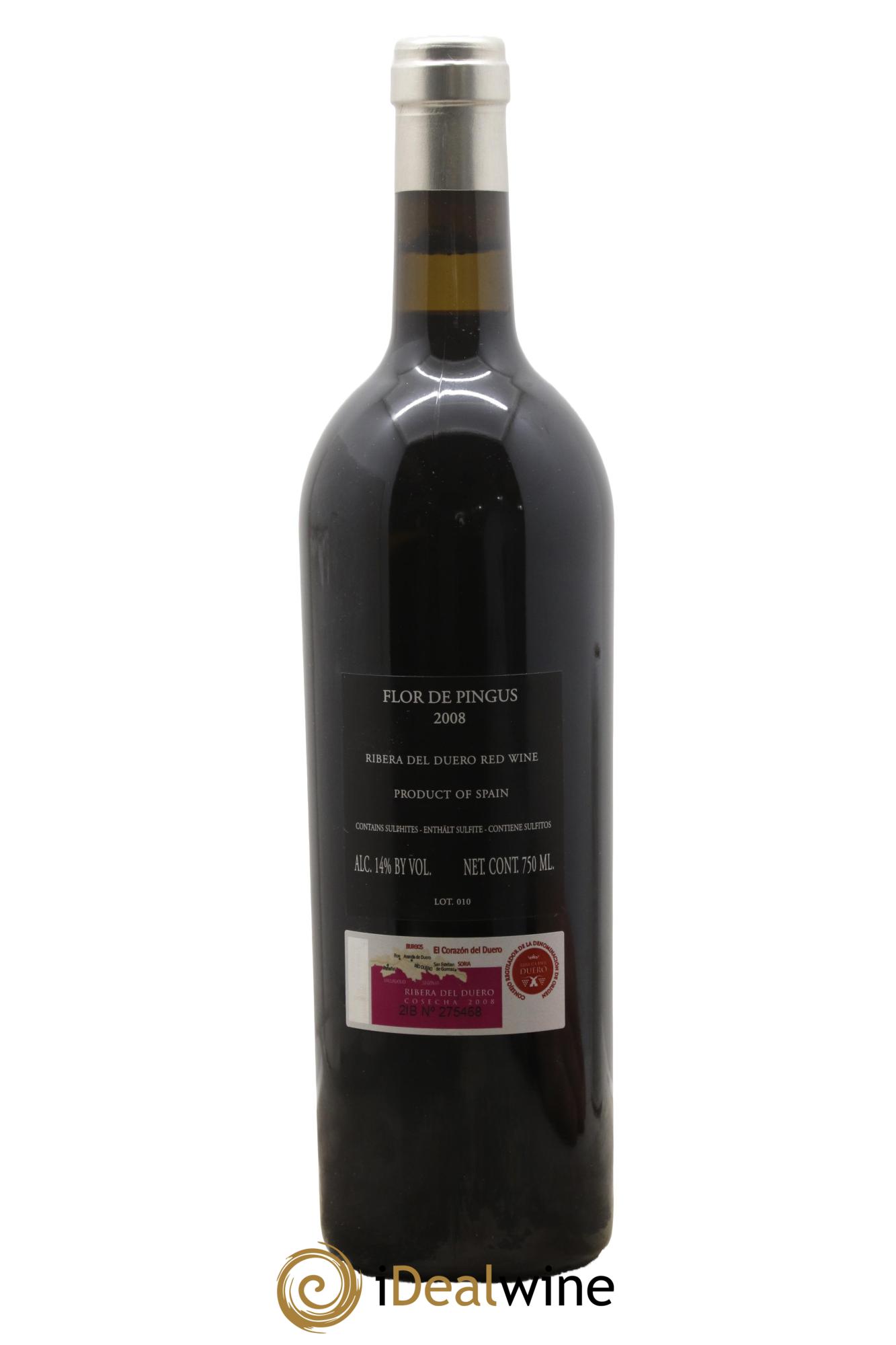 Ribera Del Duero Flor de Pingus Dominio de Pingus - Peter Sisseck 2008 - Lot de 1 bouteille - 1