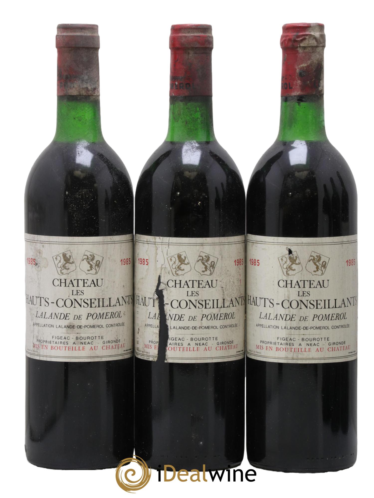Lalande-de-Pomerol Château Les Hauts Conseillants 1985 - Lot de 3 bouteilles - 0
