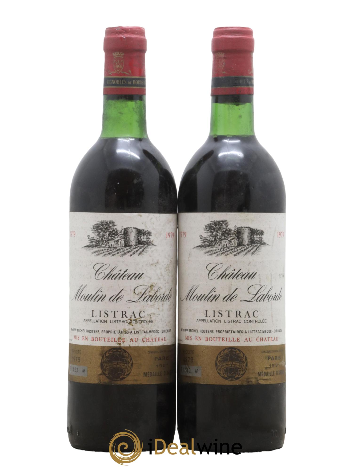 Château Moulin de Laborde Cru Bourgeois 1979 - Lot of 2 bottles - 0