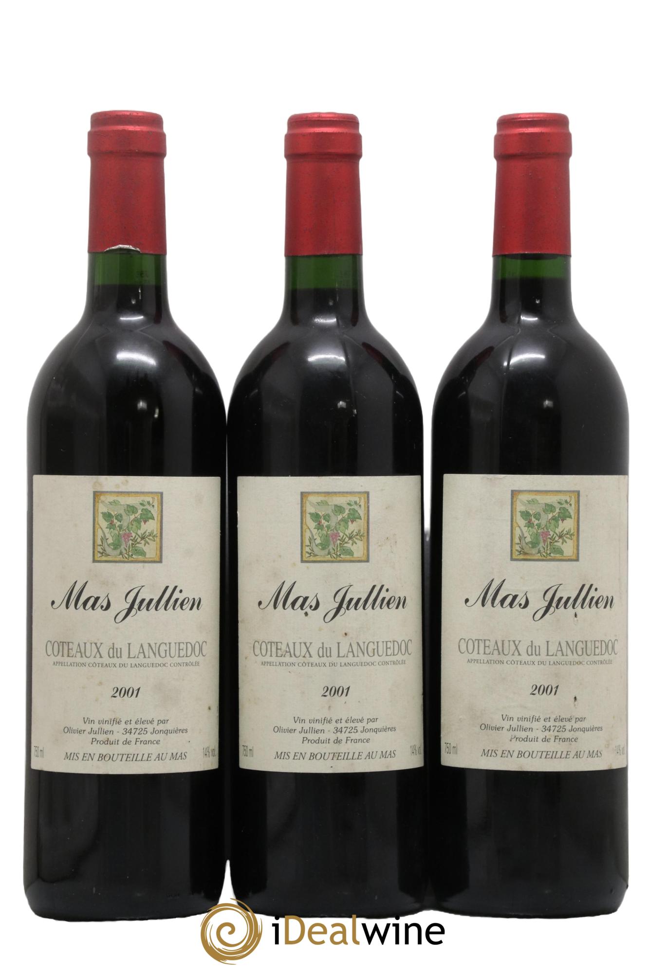 Terrasses du Larzac Mas Jullien Olivier Jullien 2001 - Lot de 3 bouteilles - 0