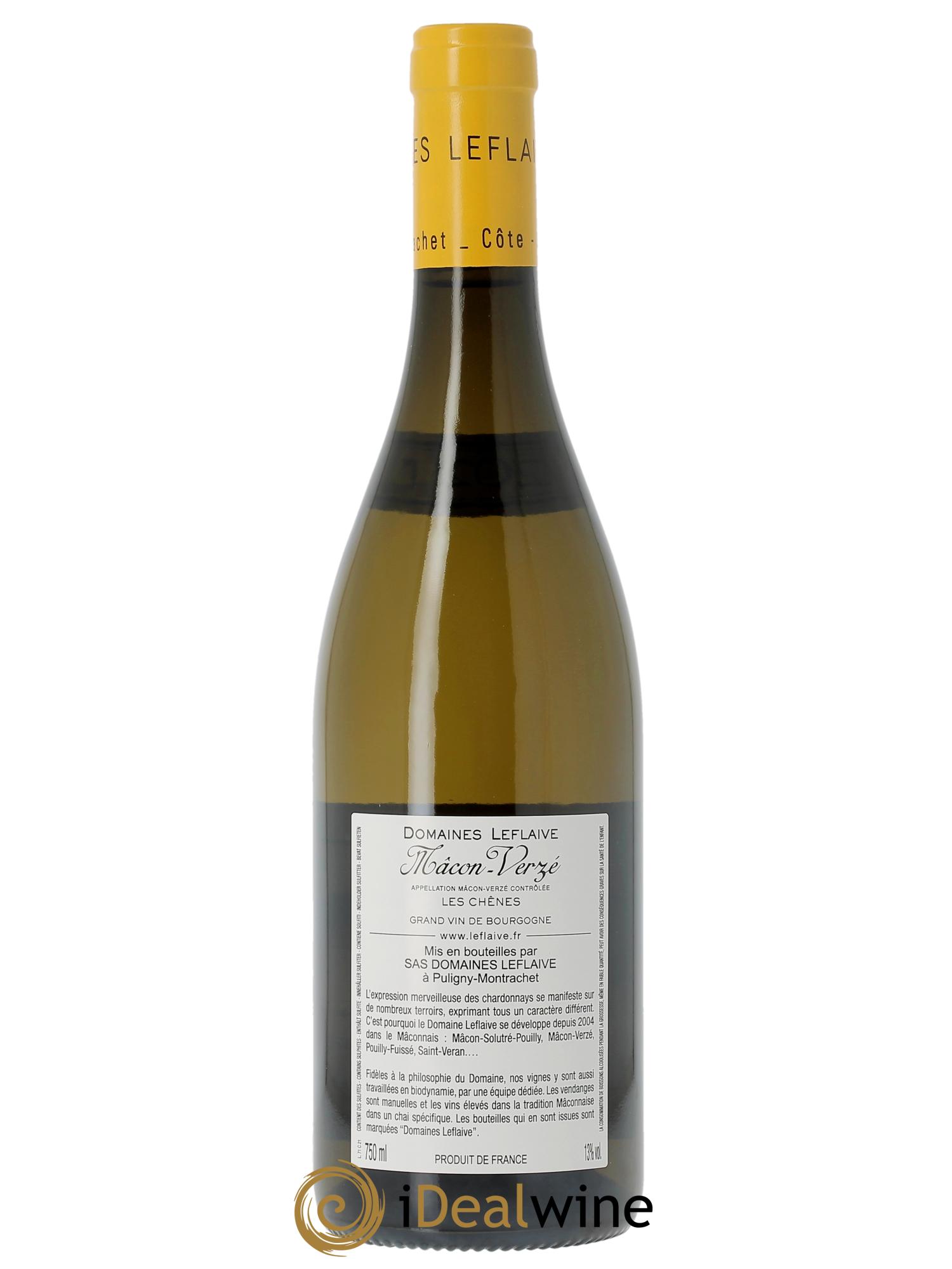 Mâcon-Verzé Les Chênes Leflaive (Domaine)   2021 - Lot de 1 bouteille - 1