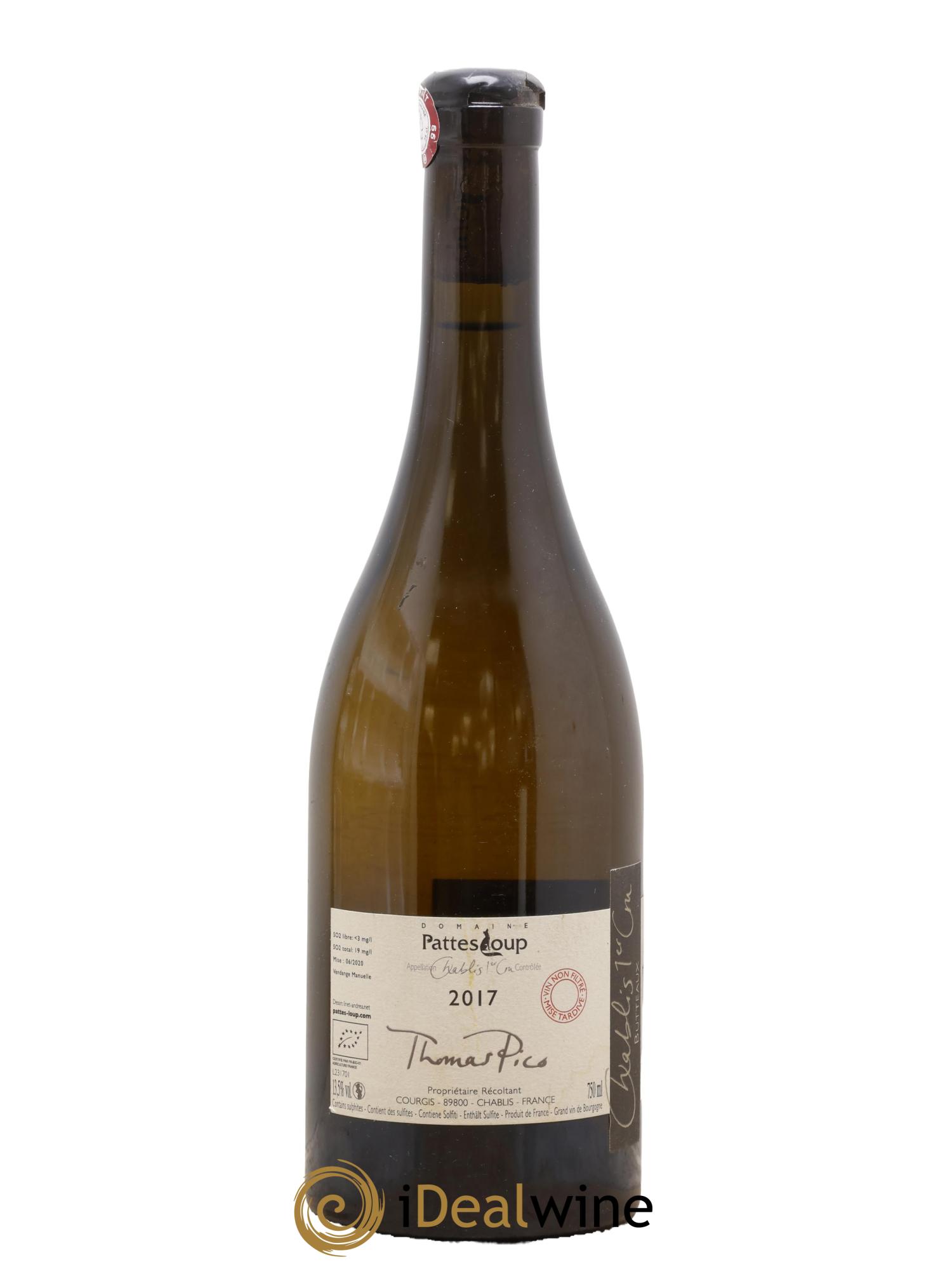 Chablis 1er Cru Butteaux Pattes Loup (Domaine) 2017 - Lot de 1 bouteille - 1