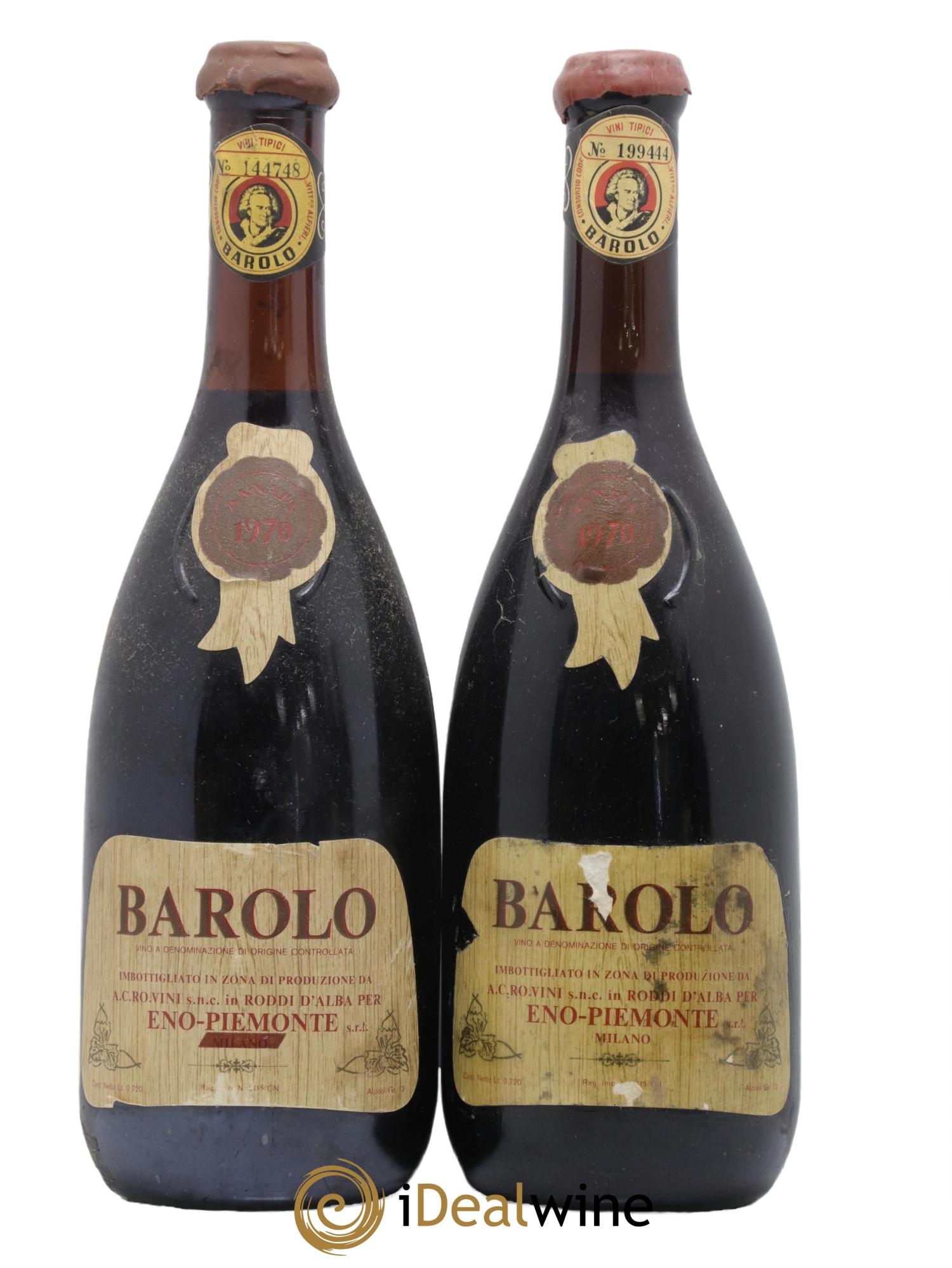 Barolo Eno Piemonte 1970 - Lot de 2 bouteilles - 0