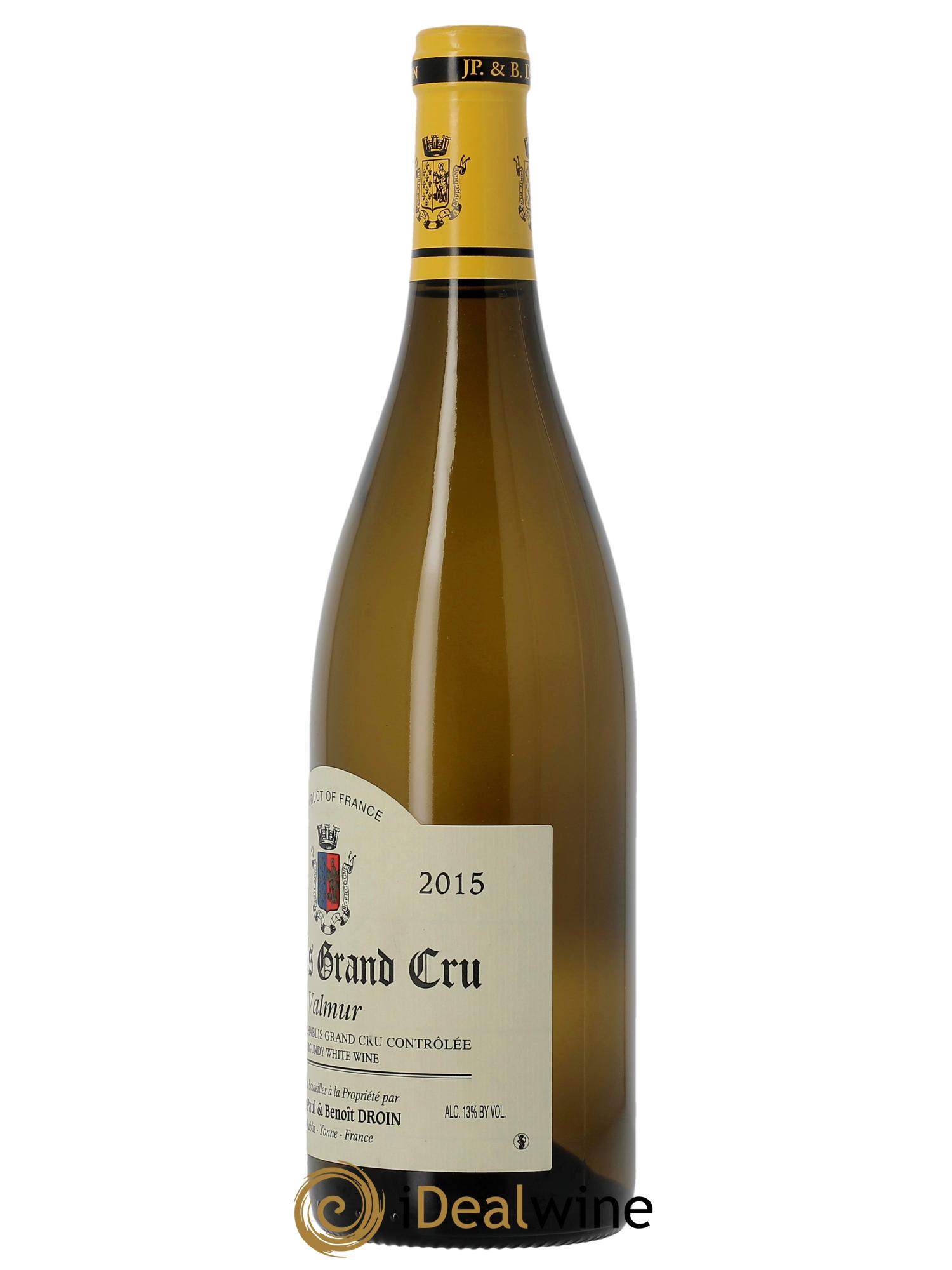 Chablis Grand Cru Valmur Jean-Paul & Benoît Droin (Domaine) 2015 - Lot de 1 bouteille - 1