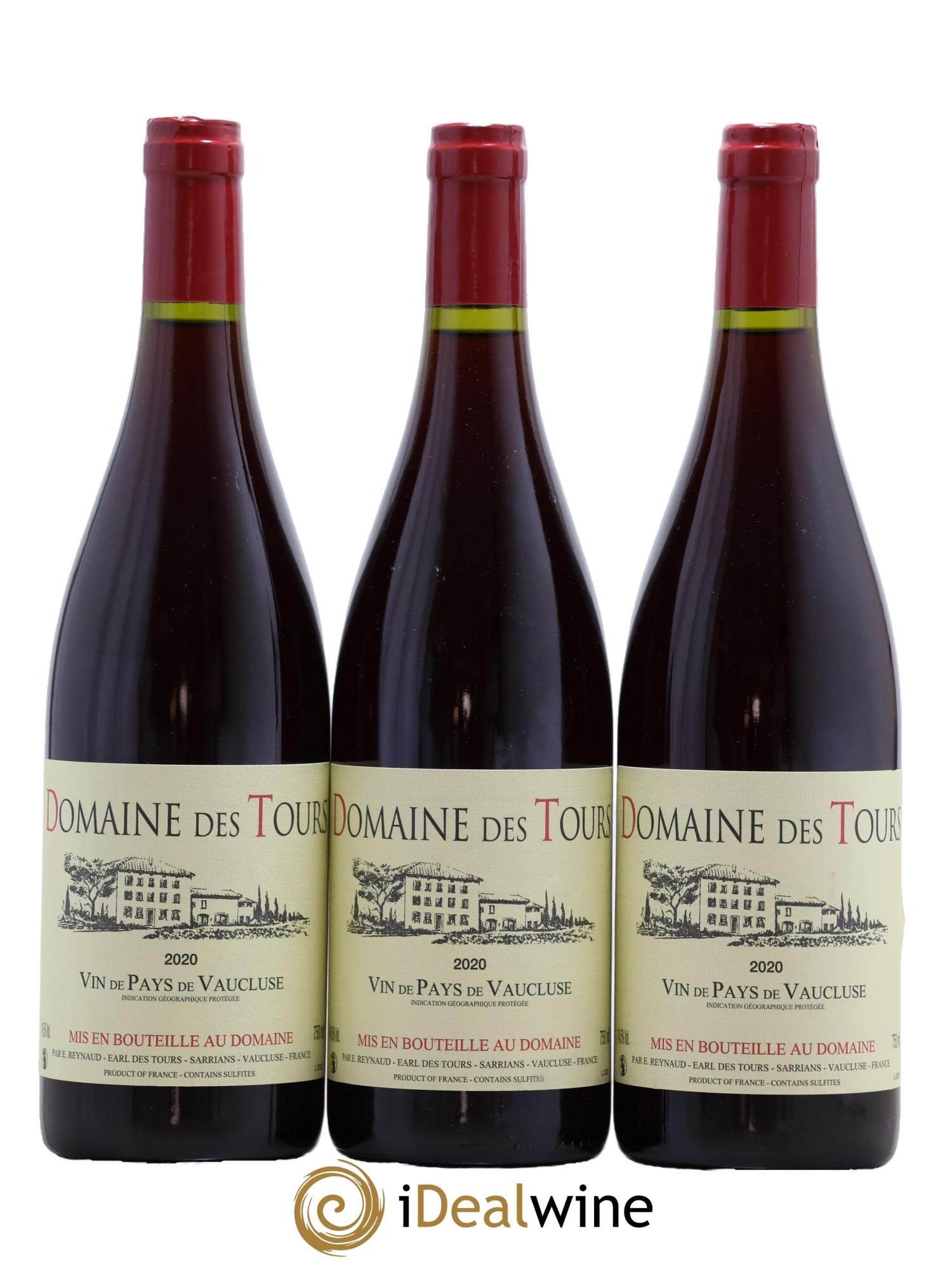 Vaucluse (Vin de Pays de Vaucluse) Domaine des Tours Emmanuel Reynaud 2020 - Lot de 3 bouteilles - 0