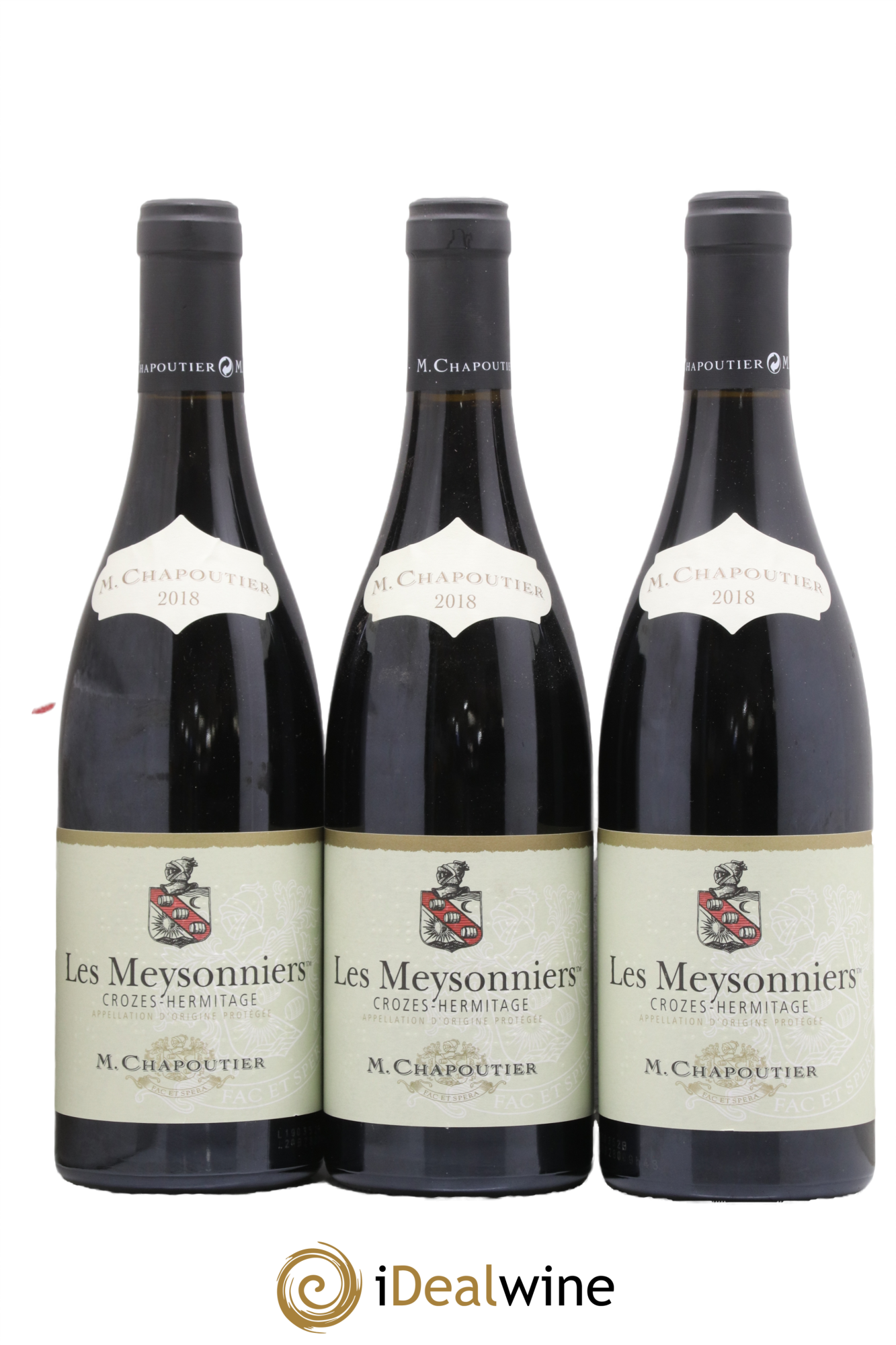 Crozes-Hermitage Les Meysonniers Chapoutier 2018 - Lot of 3 bottles - 0