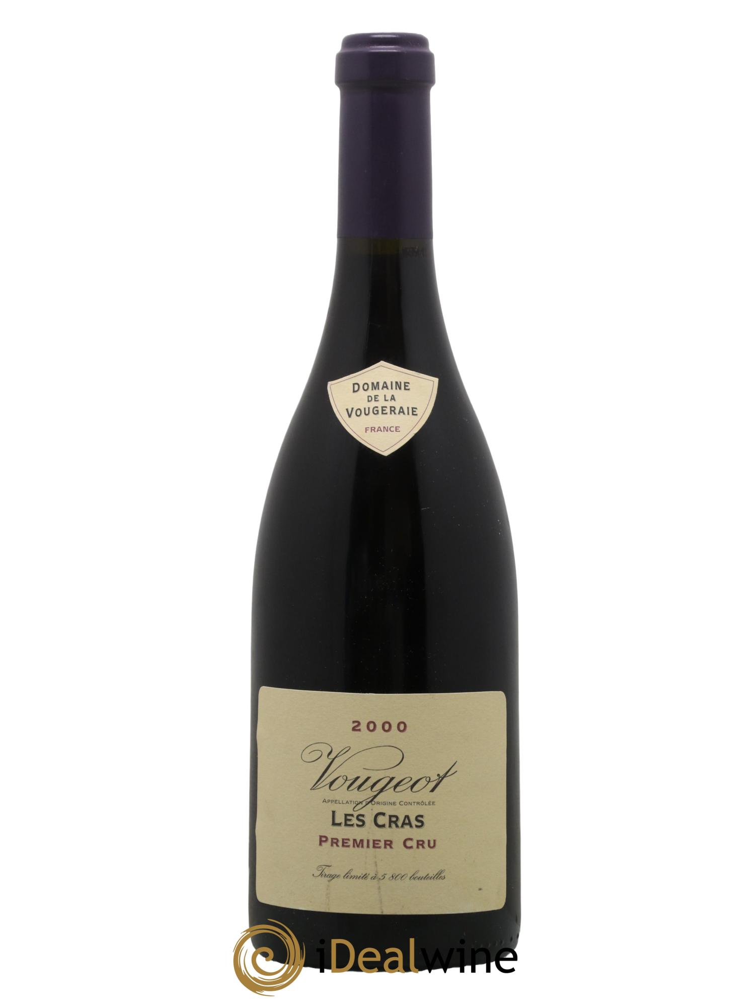 Vougeot 1er Cru Les Cras La Vougeraie 2000 - Lot de 1 bouteille - 0