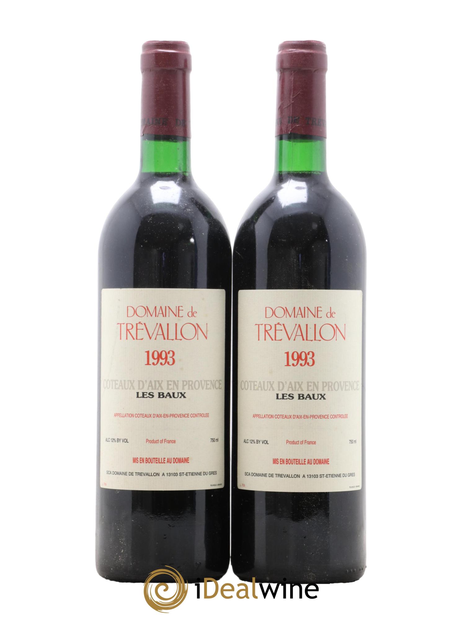 Coteaux d'Aix-en-Provence Trévallon (Domaine de) Eloi Dürrbach 1993 - Lot de 2 bouteilles - 0