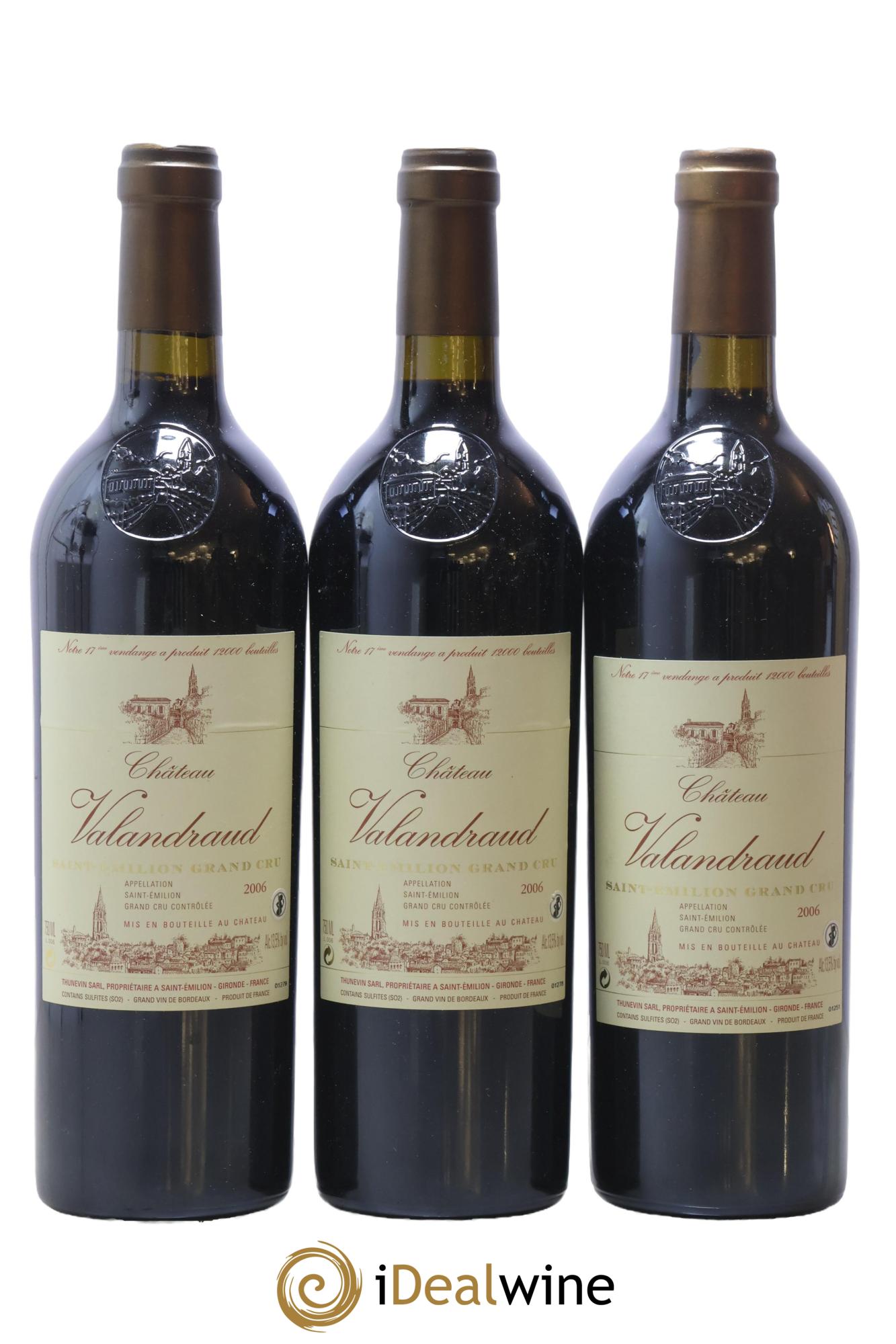Château de Valandraud 1er Grand Cru Classé B depuis 2012 2006 - Lot of 3 bottles - 0