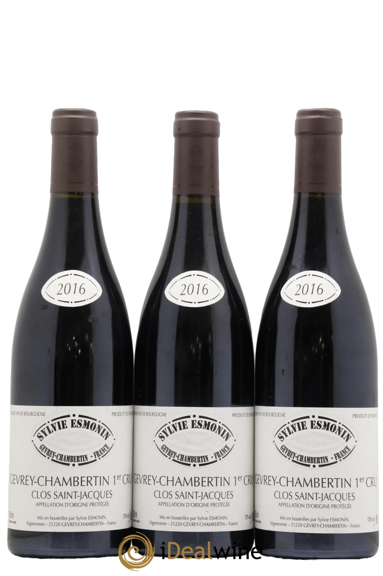 Gevrey-Chambertin 1er Cru Clos Saint Jacques Sylvie Esmonin 2016 - Lot de 3 bouteilles - 0