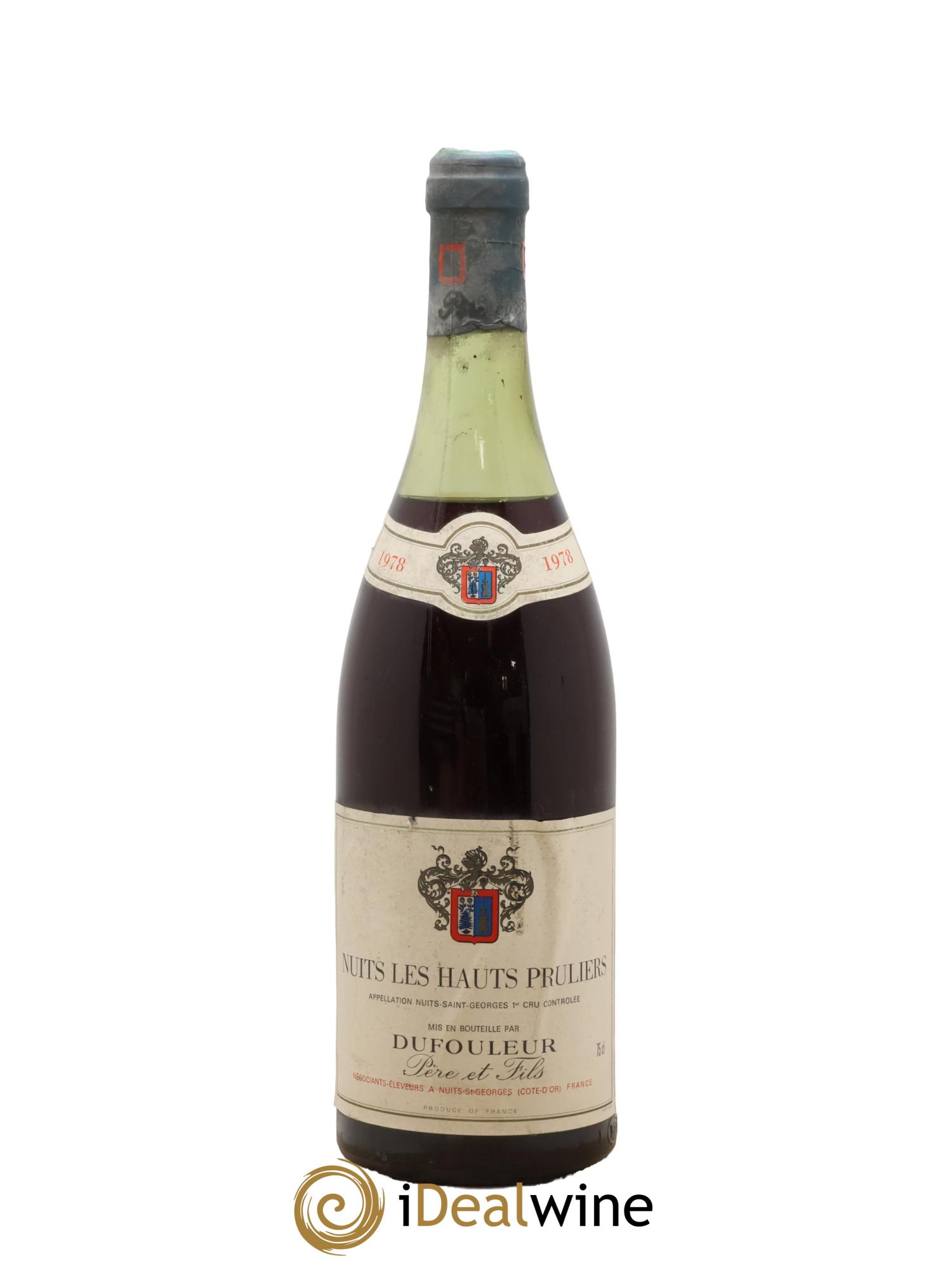 Nuits-Saint-Georges 1er Cru Les Hauts Pruliers Dufouleur Père Et Fils 1978 - Lot de 1 bouteille - 0