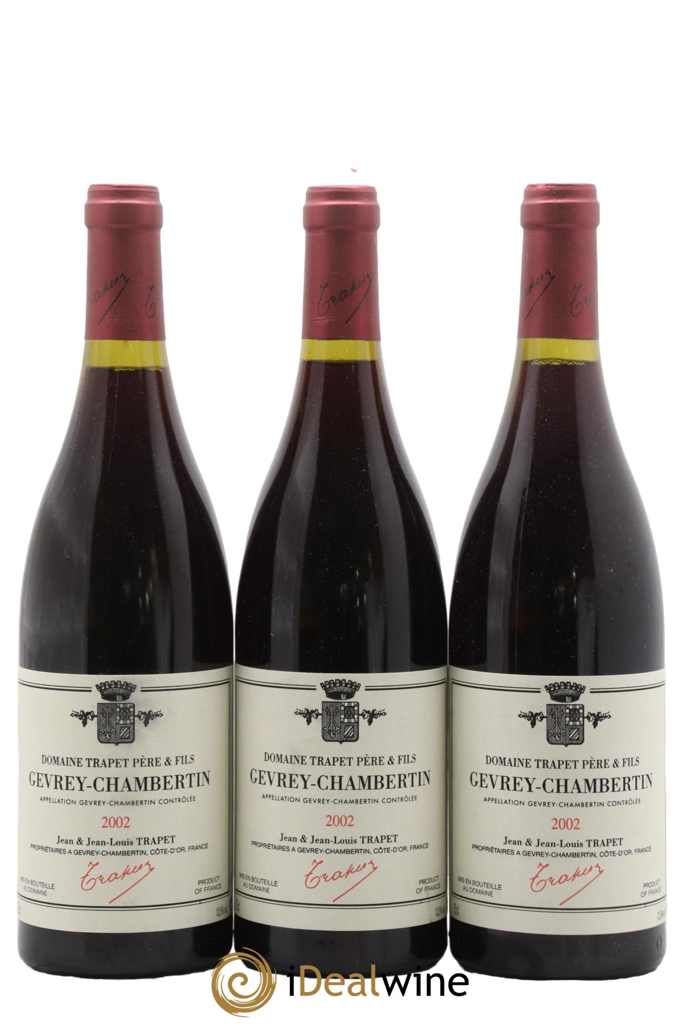Gevrey-Chambertin Domaine Trapet 2002 - Lot of 3 bottles - 0