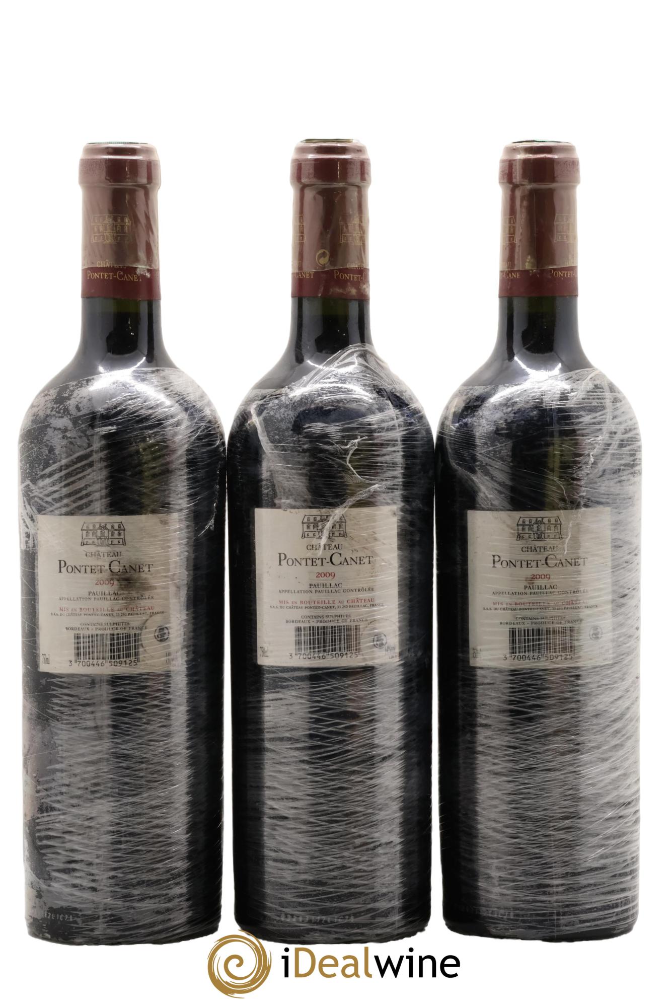 Château Pontet Canet 5ème Grand Cru Classé 2009 - Lotto di 3 bottiglie - 1