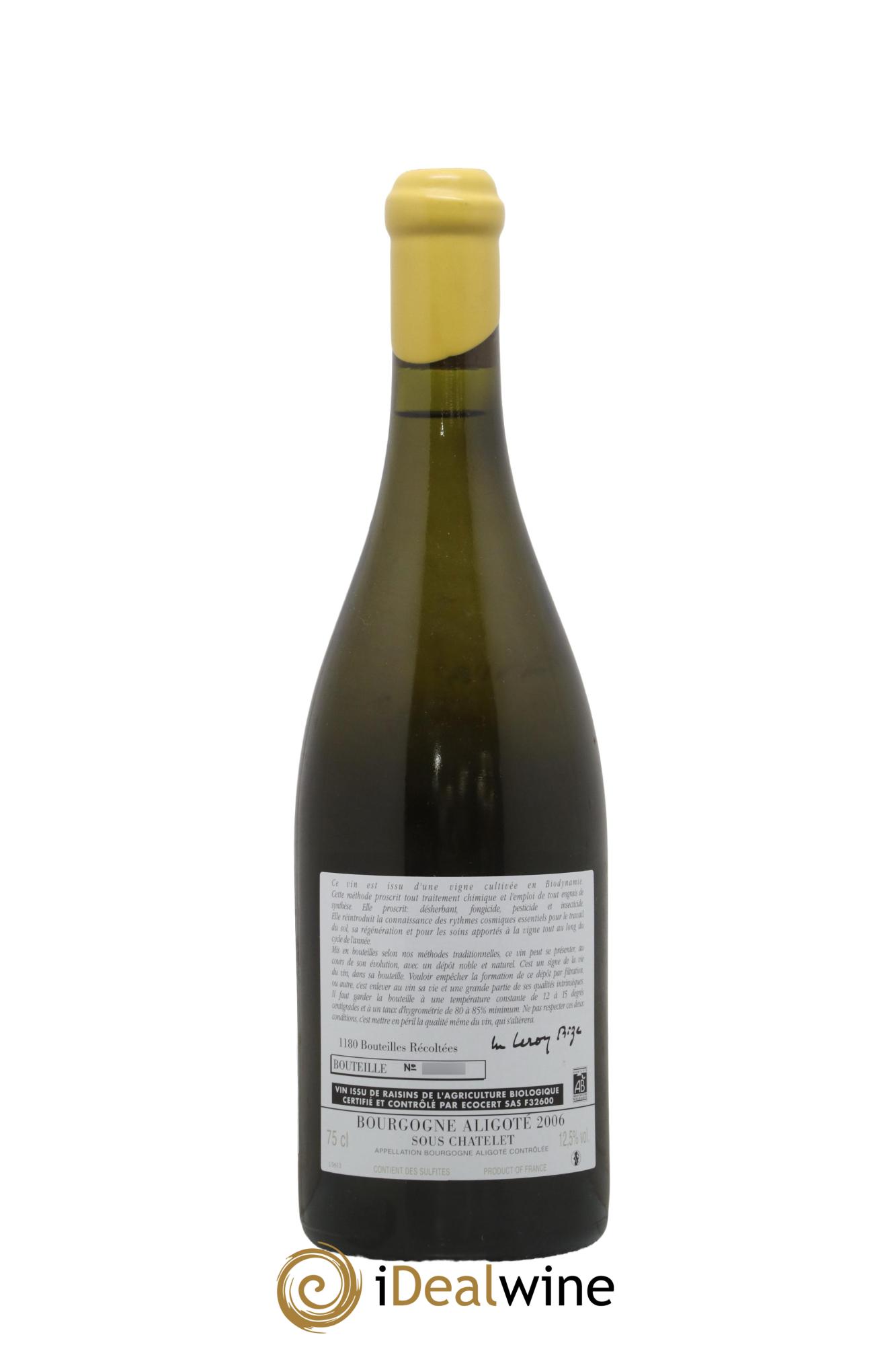 Bourgogne Aligoté Sous Chatelet d'Auvenay (Domaine) 2006 - Lot de 1 bouteille - 1