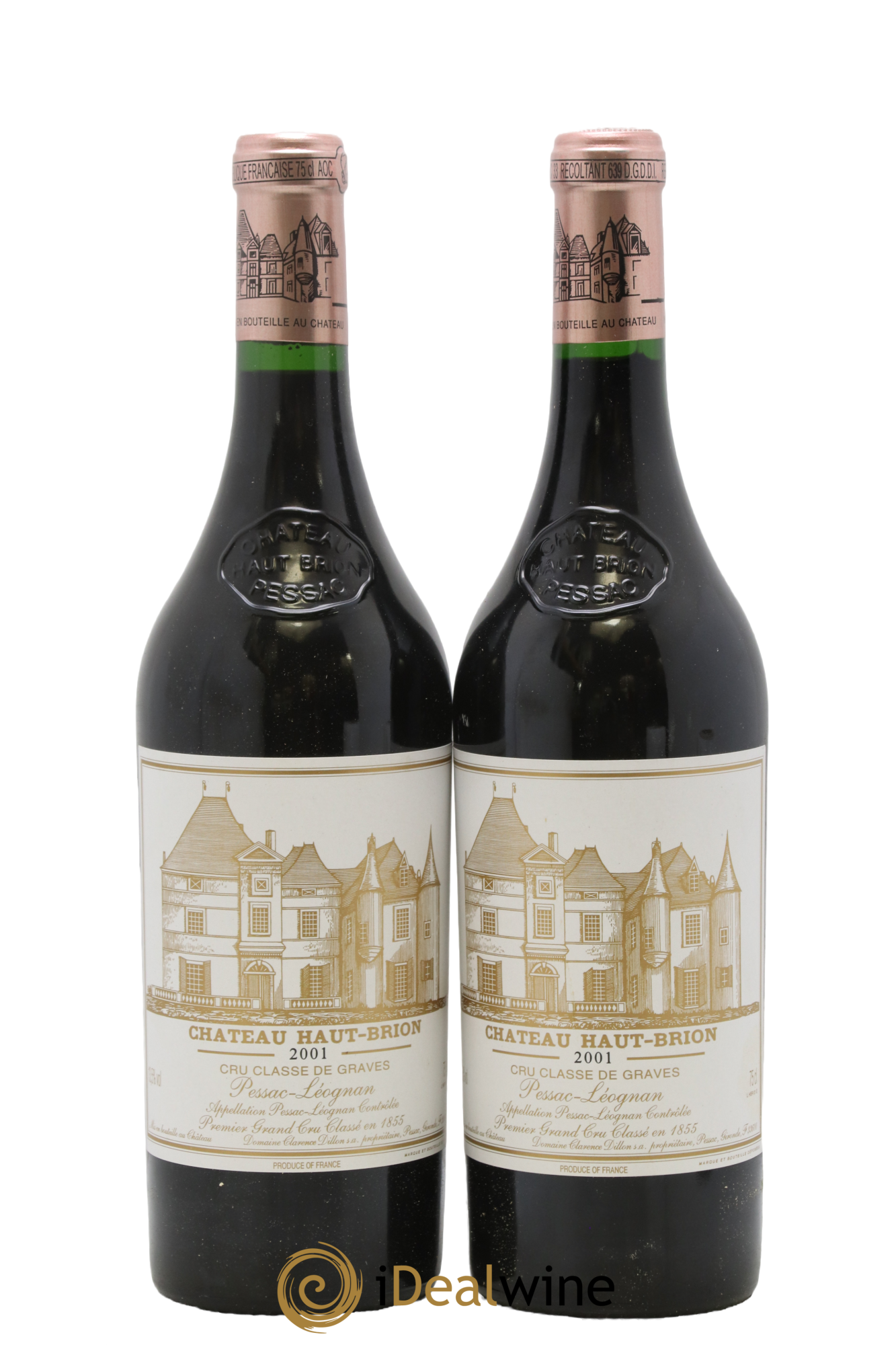 Château Haut Brion 1er Grand Cru Classé 2001 - Lot de 2 bouteilles - 0