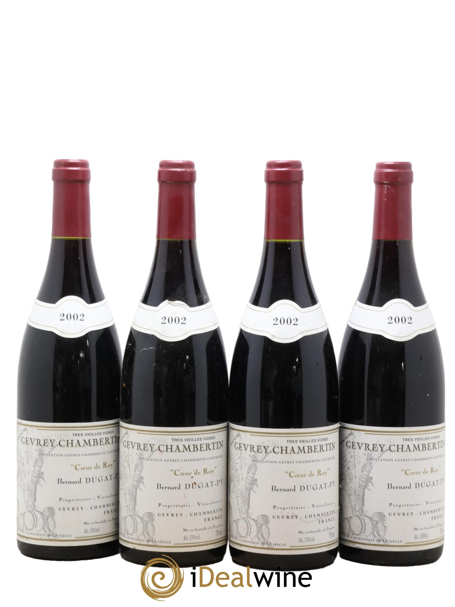 Gevrey-Chambertin Coeur de Roy Très Vieilles Vignes Dugat-Py 2002 - Lotto di 4 bottiglie - 0