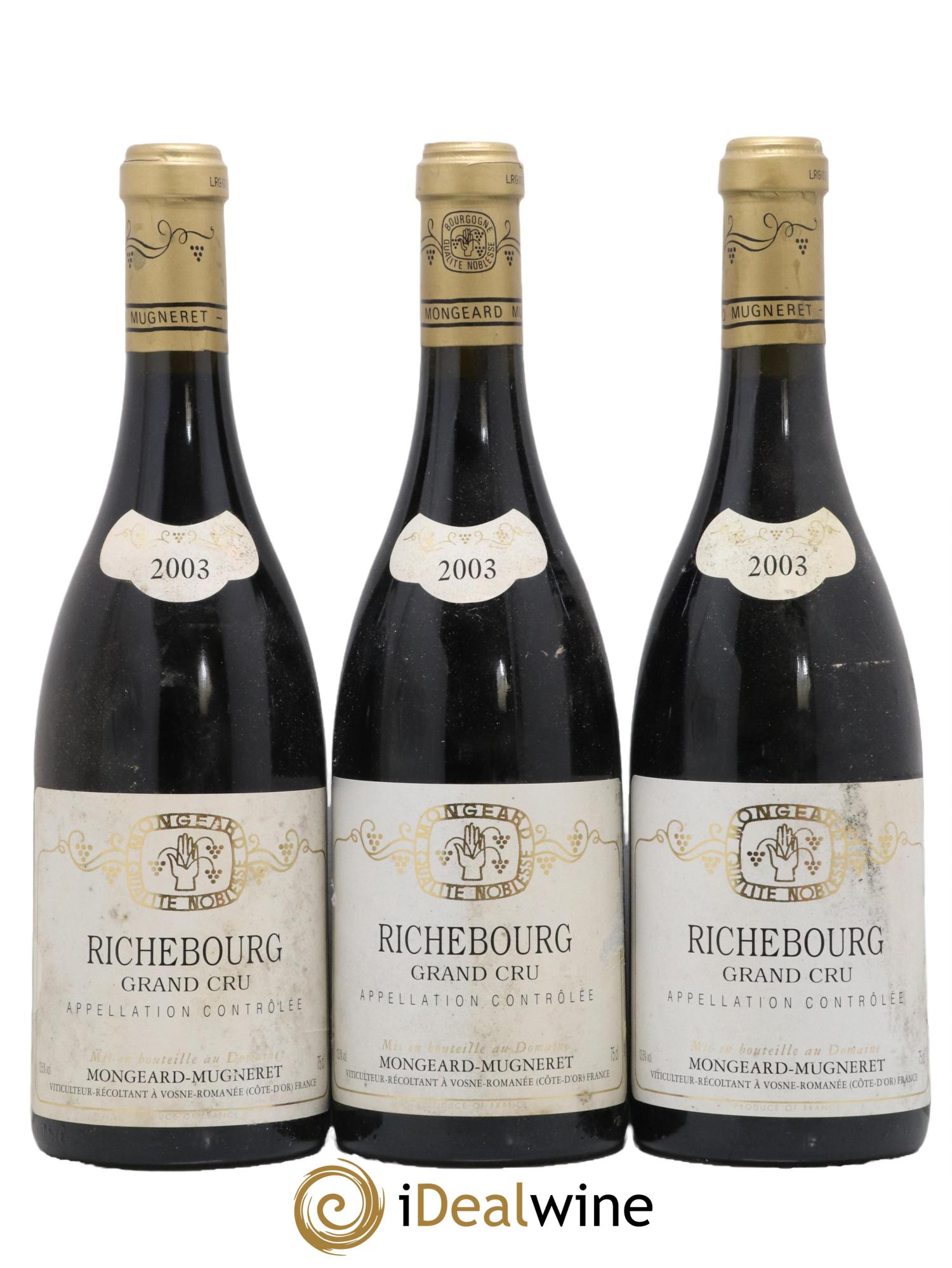 Richebourg Grand Cru Mongeard-Mugneret (Domaine) 2003 - Lot de 3 bouteilles - 0