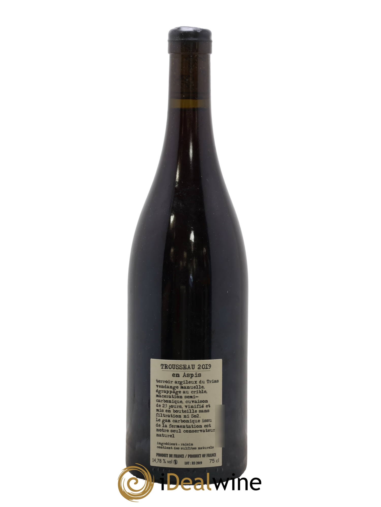Arbois-Pupillin Trousseau En Aspis Adeline Houillon & Renaud Bruyère 2019 - Lot of 1 bottle - 1