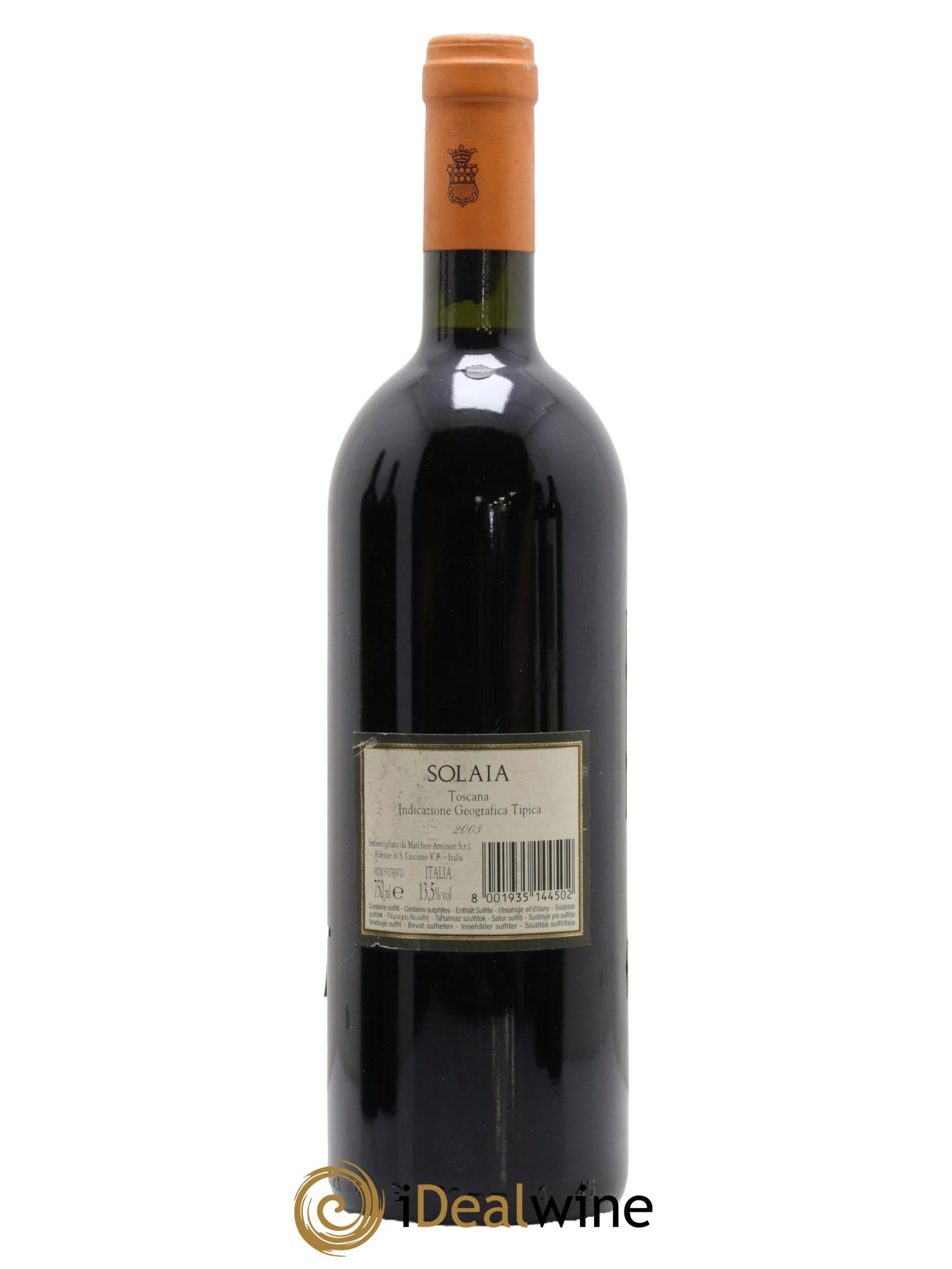 Toscana IGT Solaia Tenuta Tignanello - Marchesi Antinori 2003 - Lotto di 1 bottiglia - 1