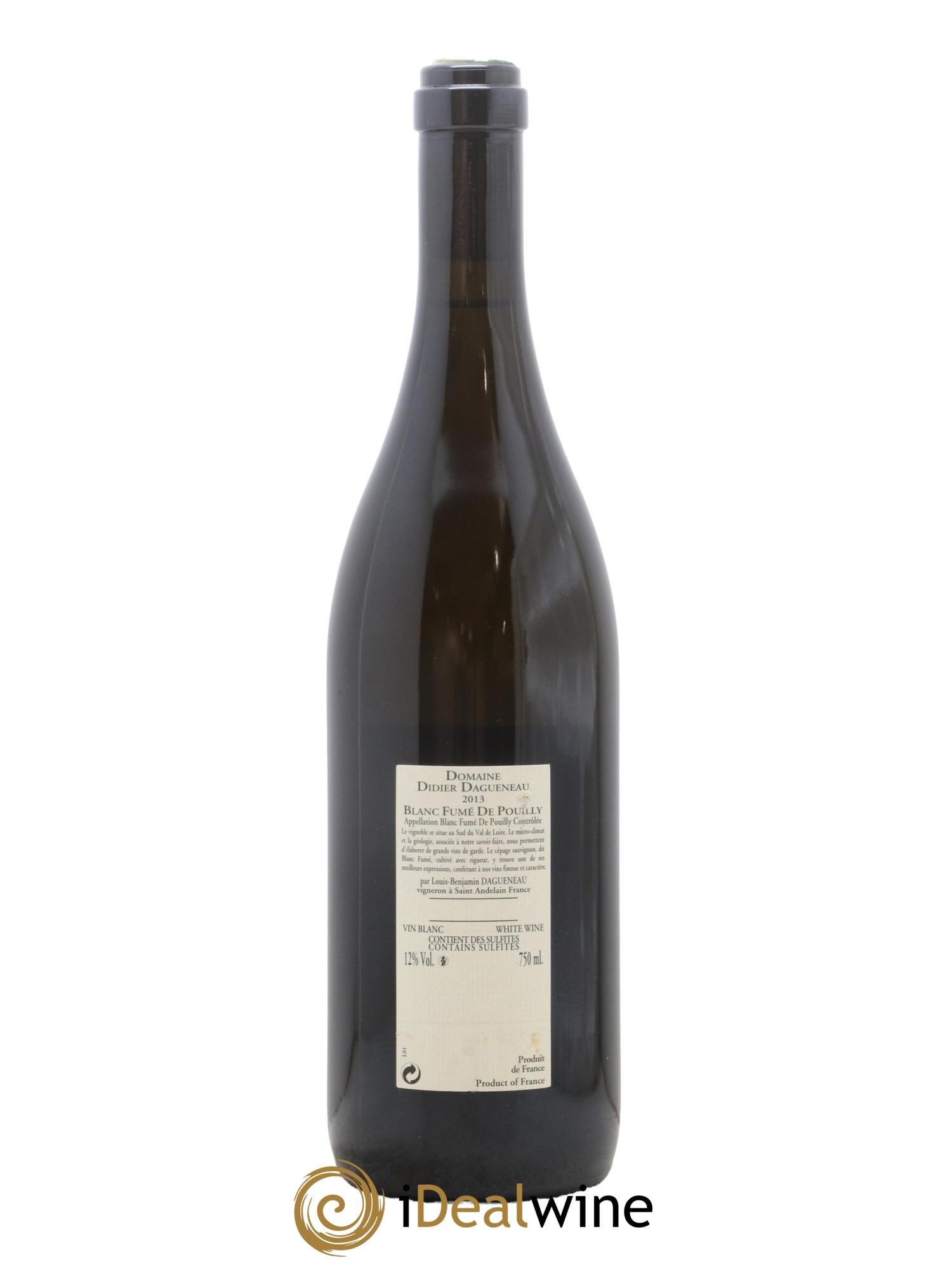 Pouilly-Fumé Blanc Fumé de Pouilly Dagueneau (Domaine Didier - Louis-Benjamin) 2013 - Lot de 1 bouteille - 1
