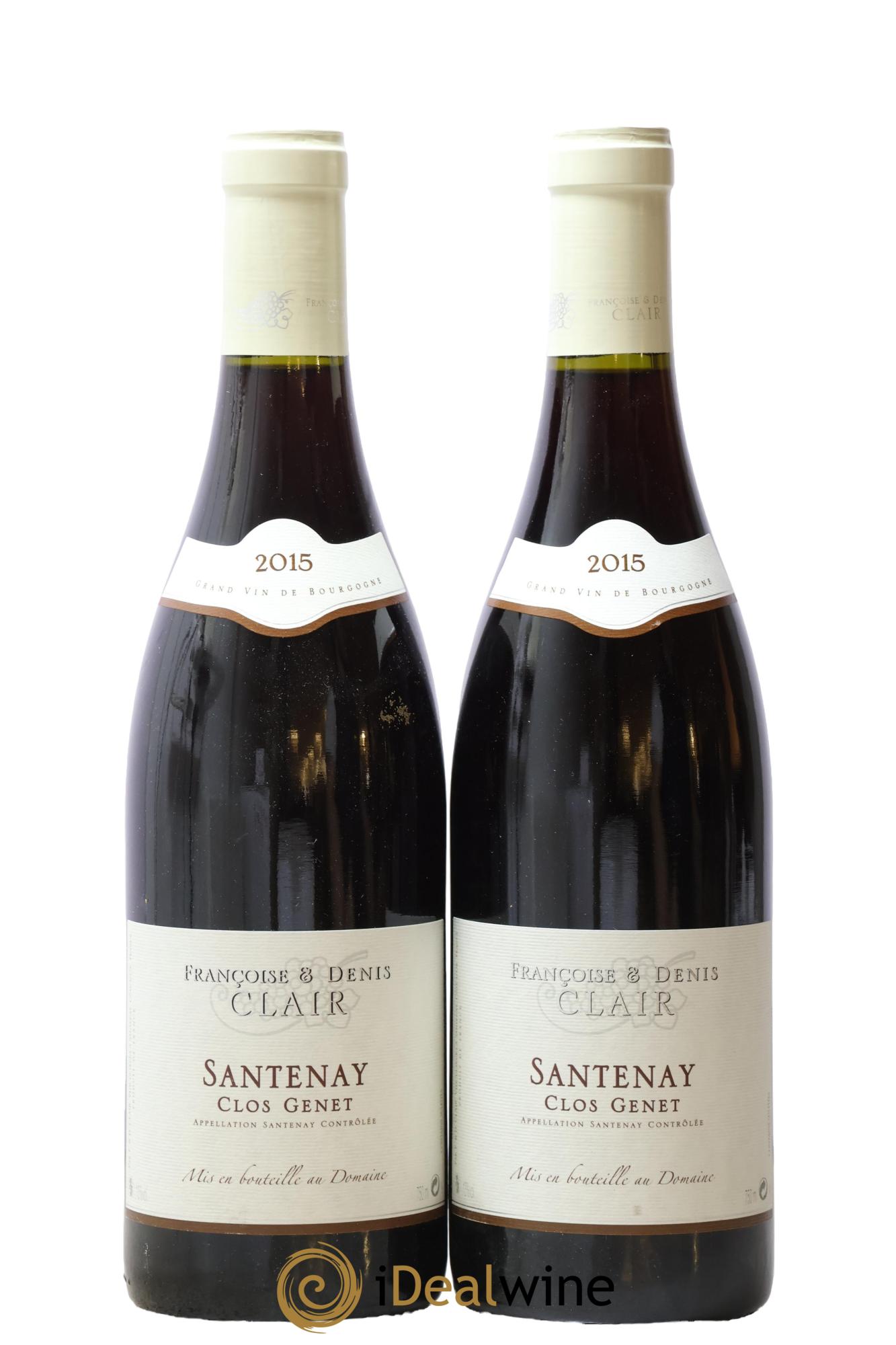 Santenay Clos Genet Françoise et Denis Clair 2015 - Lot de 2 bouteilles - 0